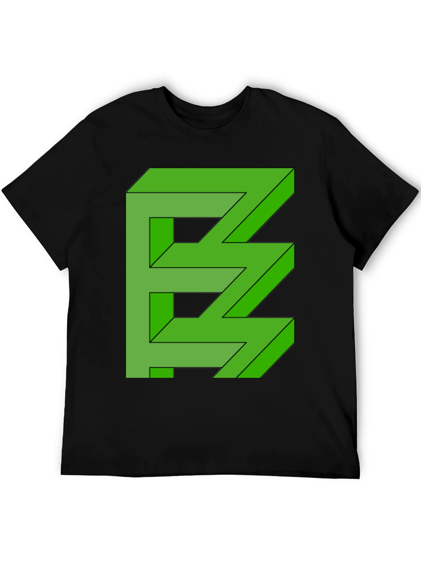 Optical Illusion Graphic Tee - Stylish Mens Black T-Shirt