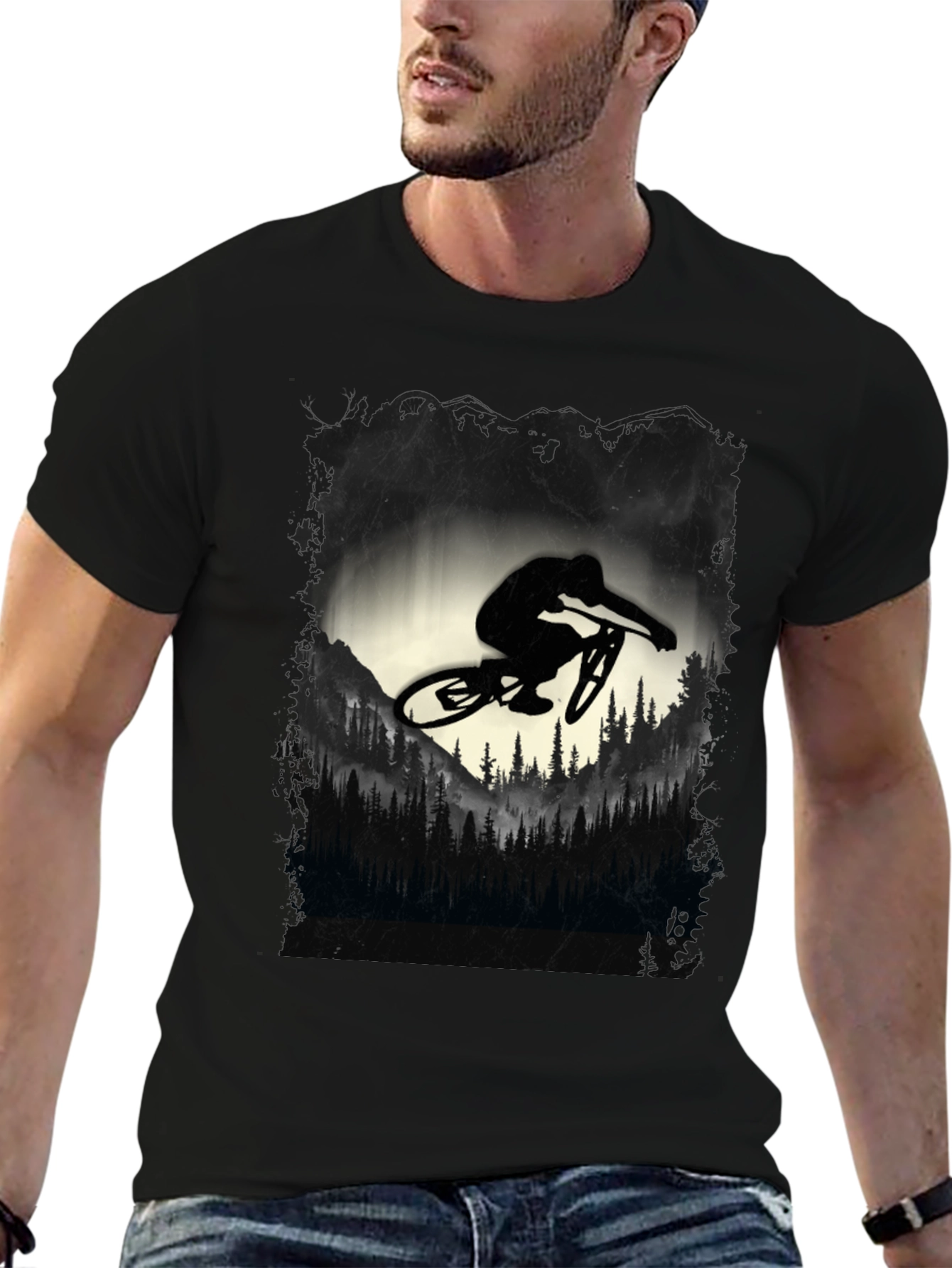 Mountain Biker Graphic Tee - Black
