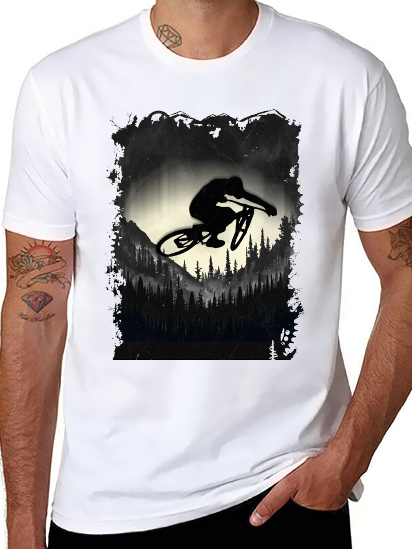 Mountain Biker Graphic Tee - Black