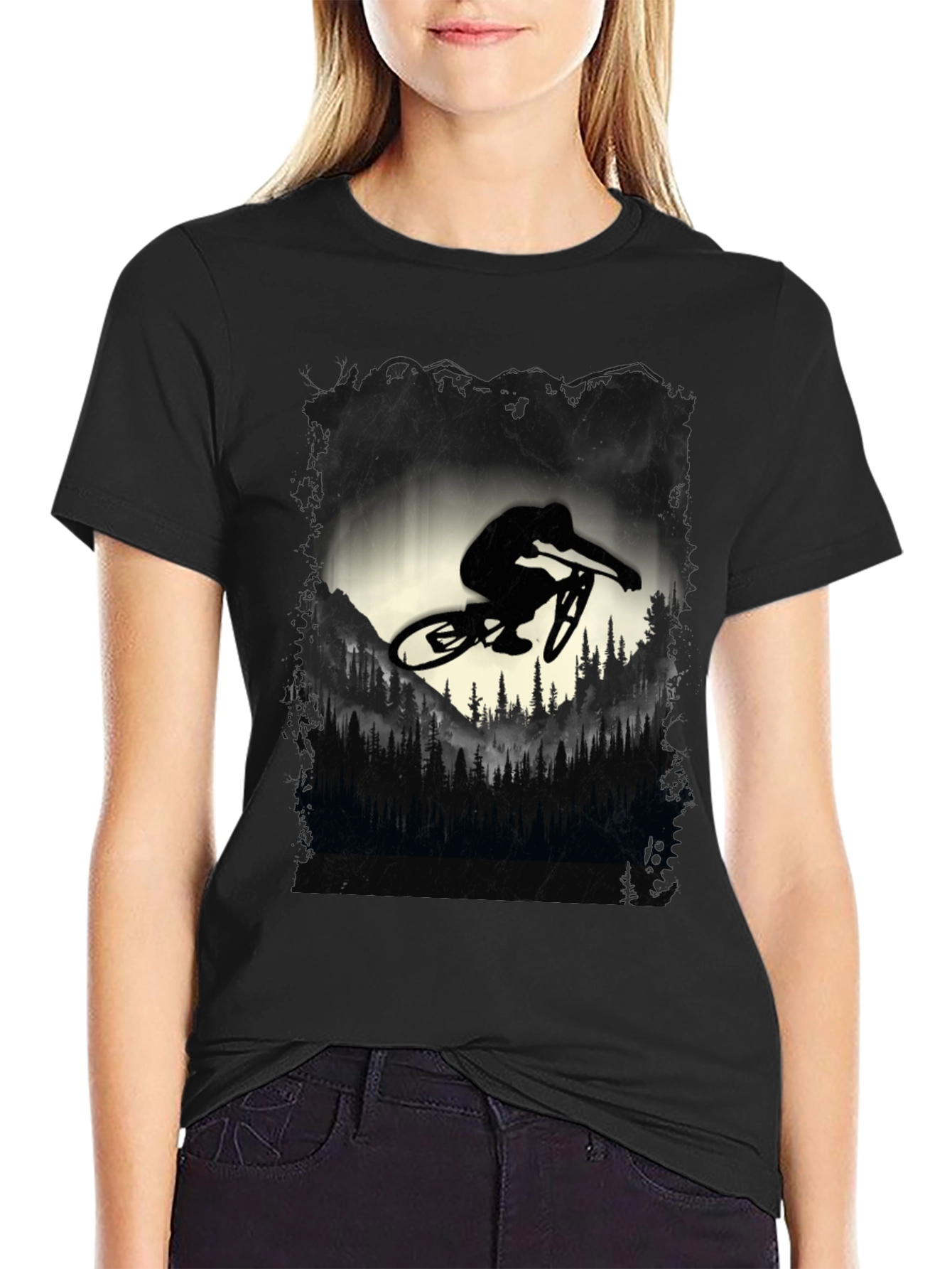 Mountain Biker Graphic Tee - Black