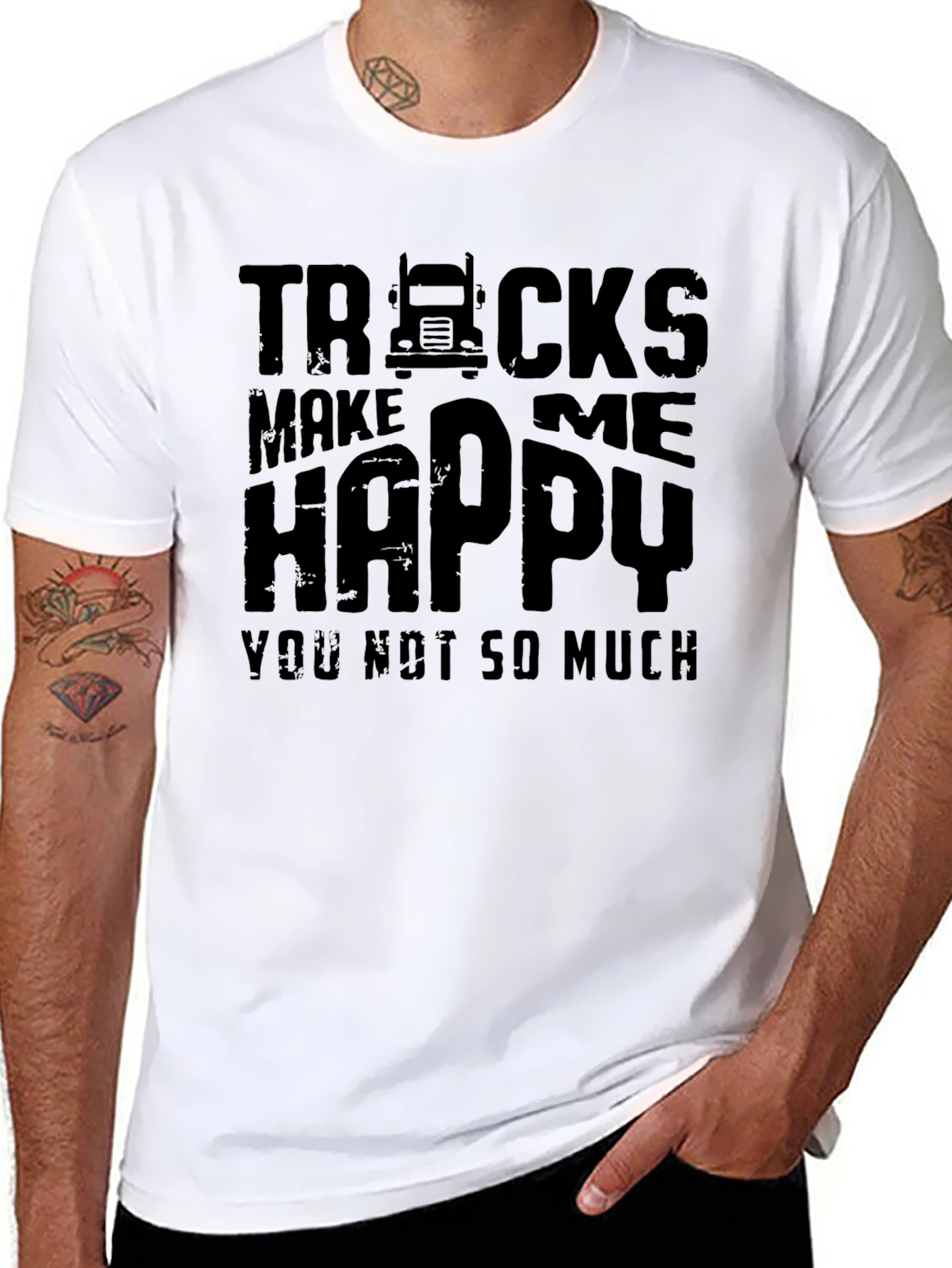 Trucks Make Me Happy Graphic Tee