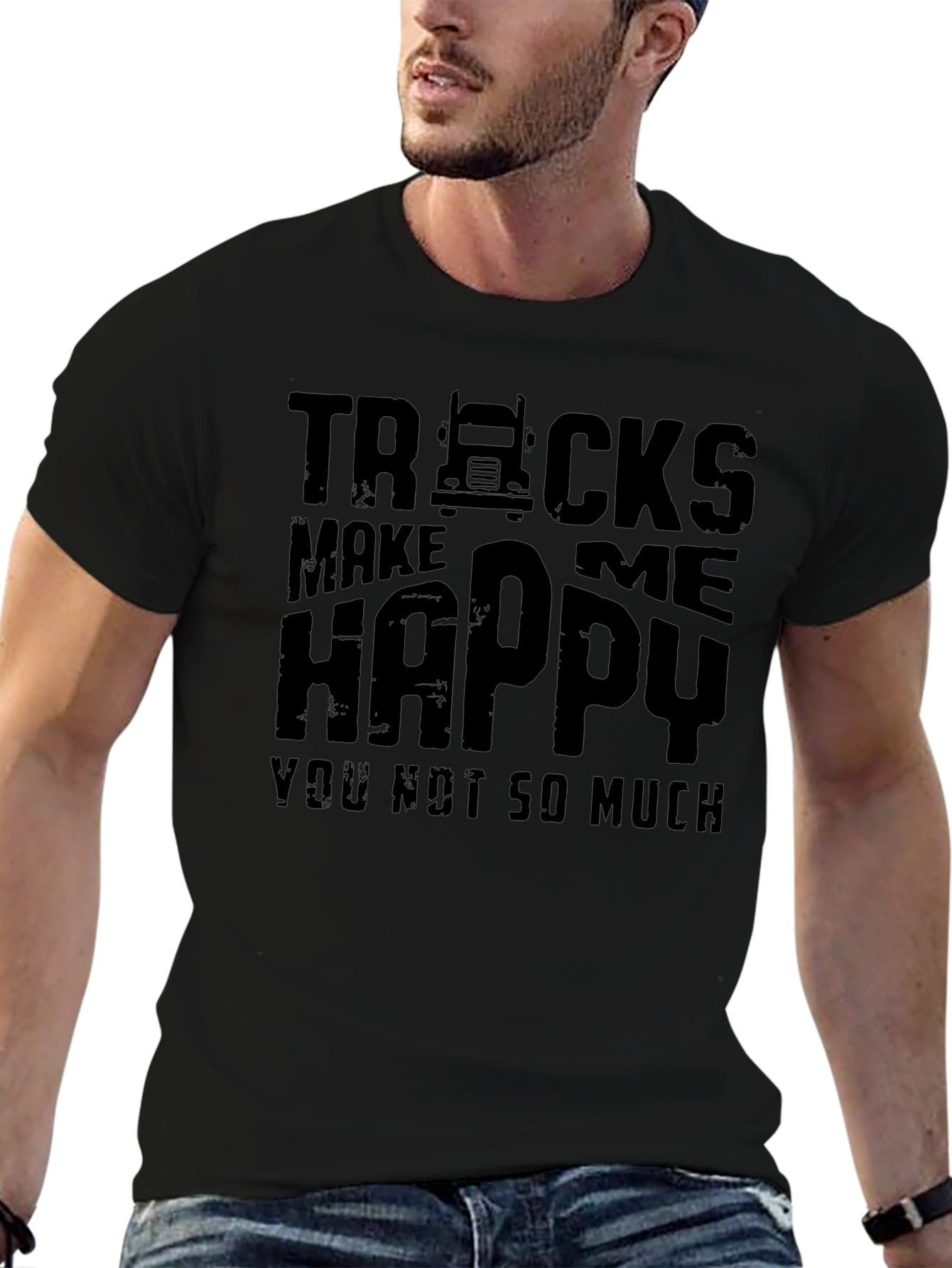 Trucks Make Me Happy Graphic Tee