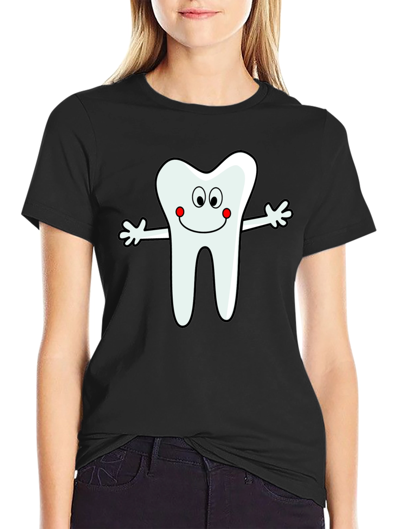 Tooth Cartoon Graphic T-Shirt