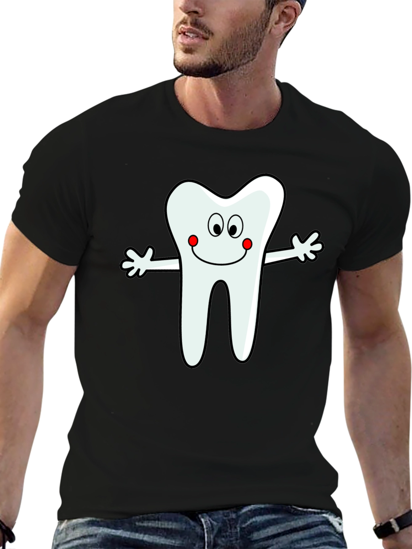 Tooth Cartoon Graphic T-Shirt