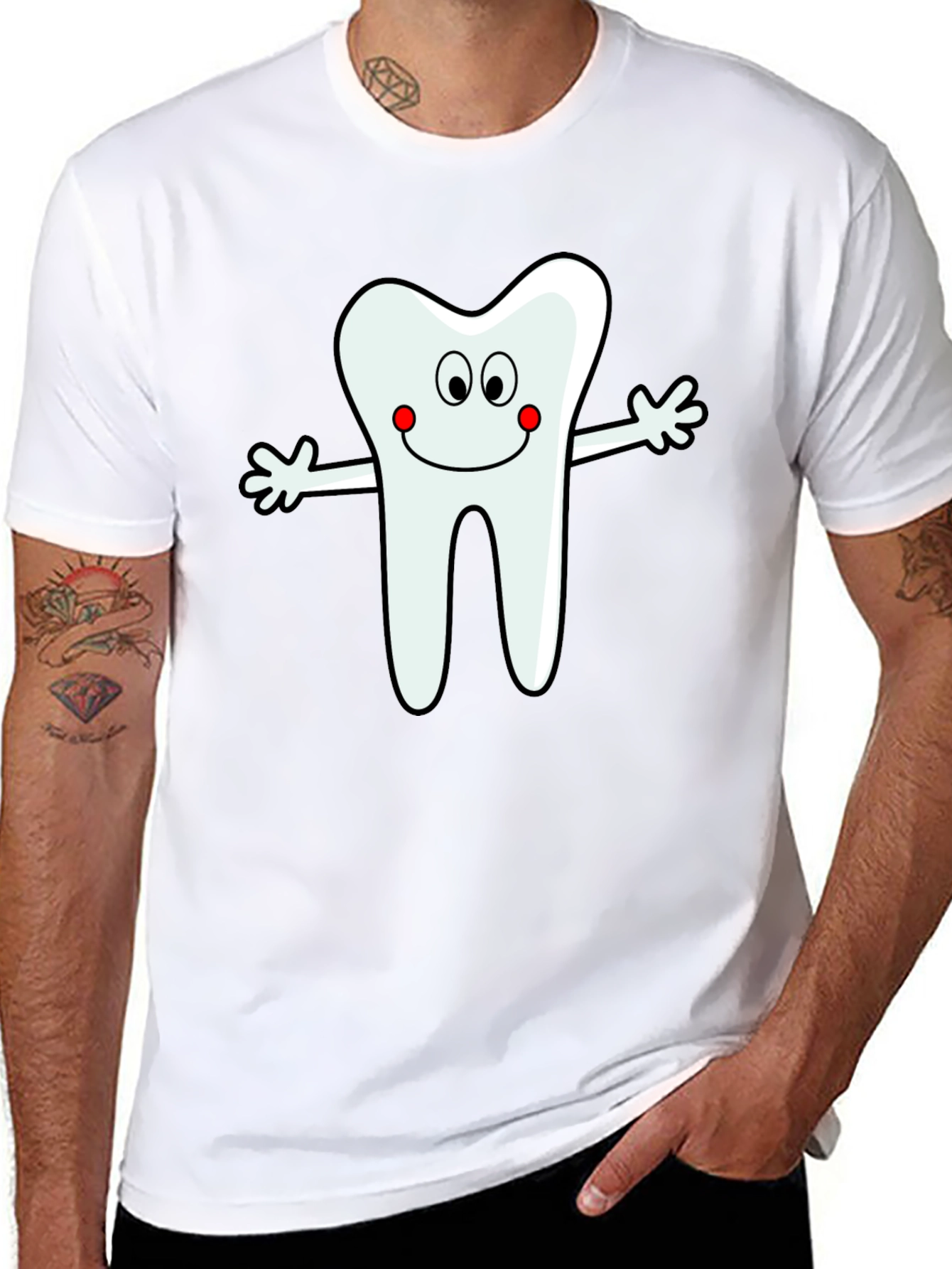 Tooth Cartoon Graphic T-Shirt