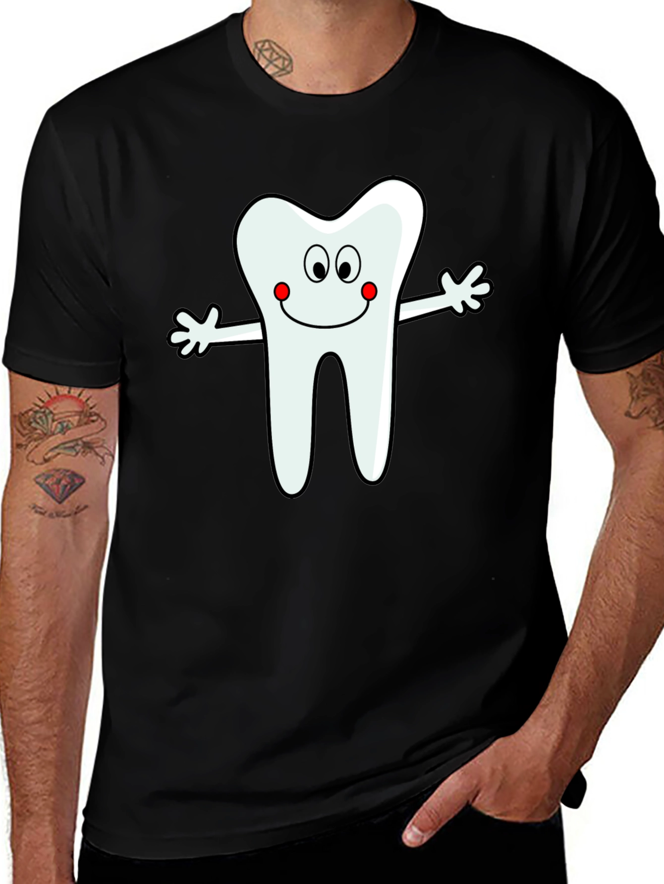 Tooth Cartoon Graphic T-Shirt