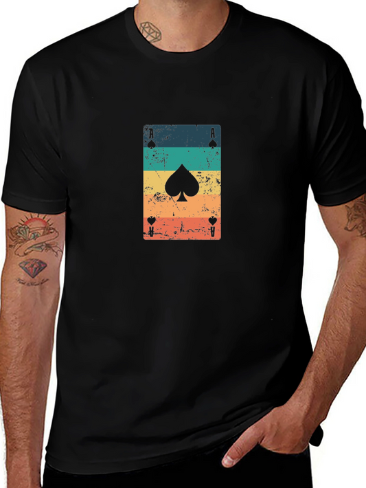 Ace of Spades Graphic Tee - Retro Card Design