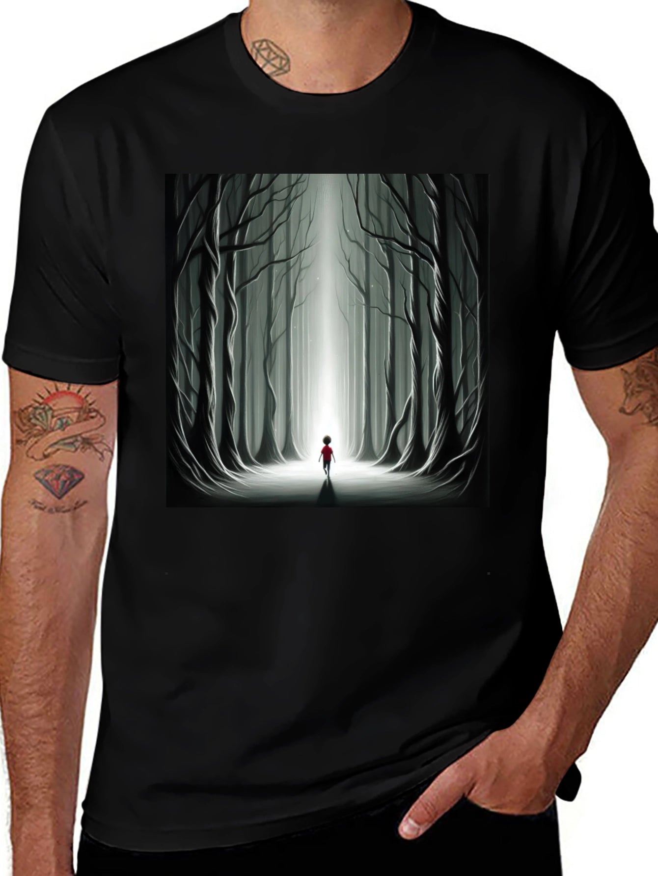 Mystic Forest Graphic Tee - Unisex Black T-Shirt