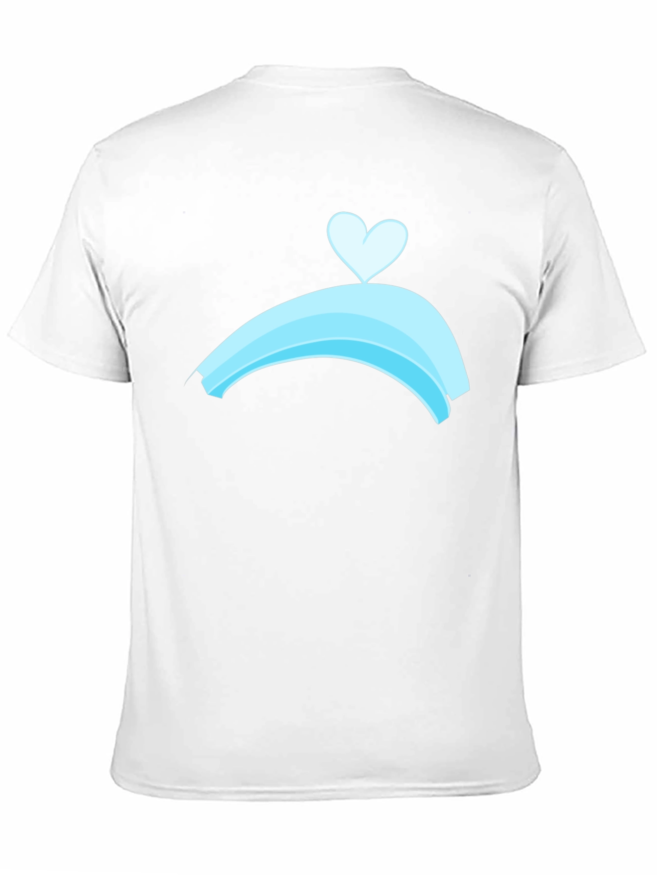 Black T-Shirt with Blue Rainbow Heart Design