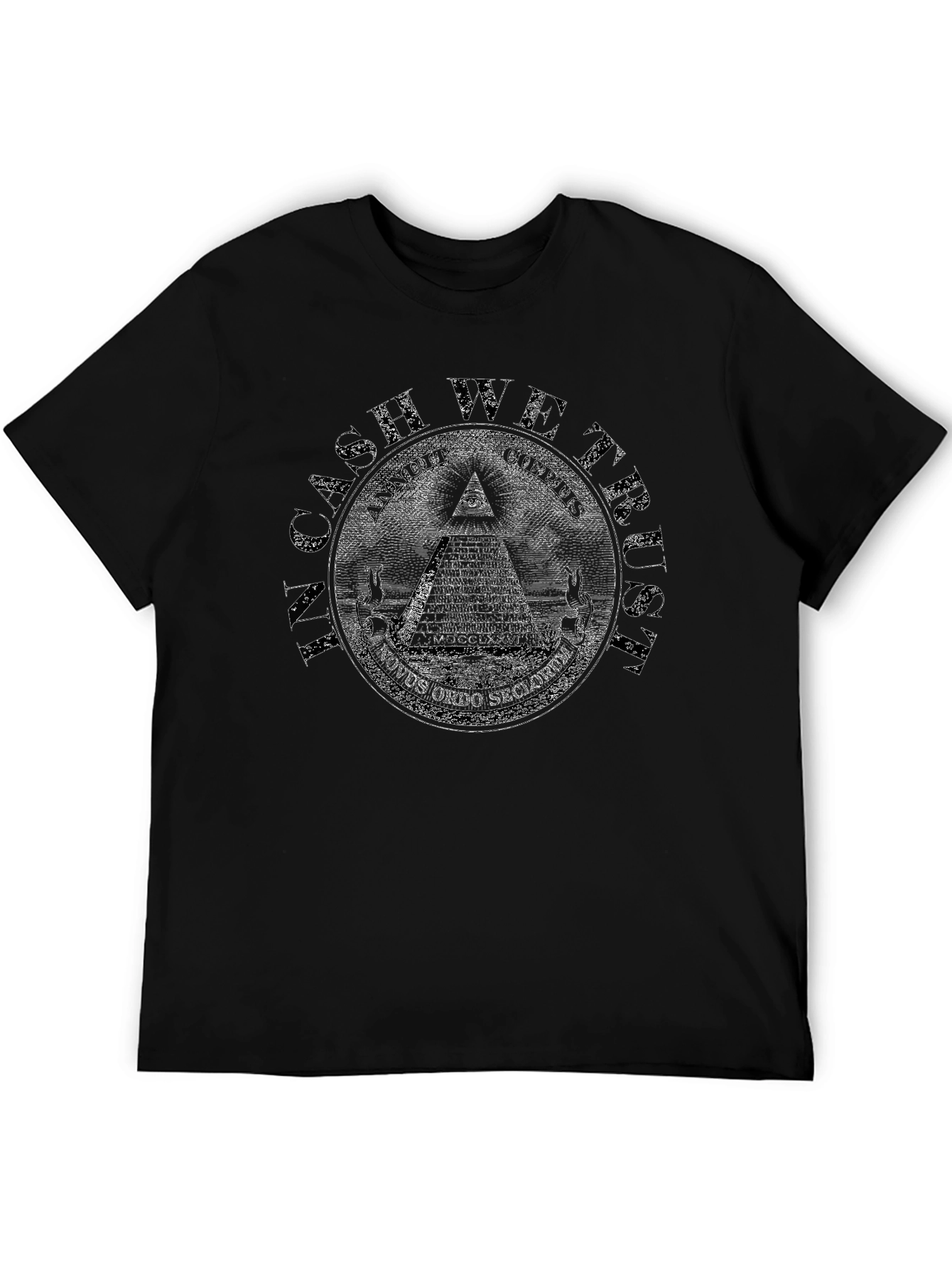 Illuminati Pyramid Graphic Tee - Black Cotton T-Shirt