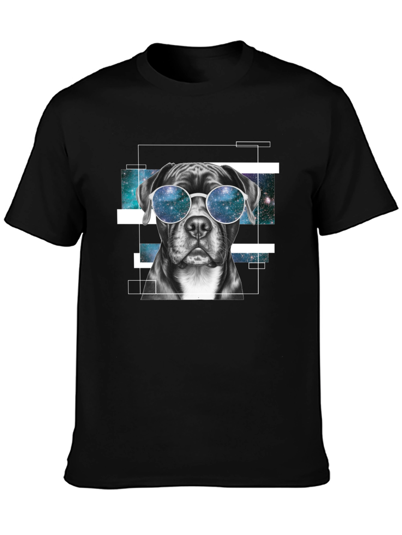 Cool Dog Galaxy Sunglasses Graphic T-Shirt