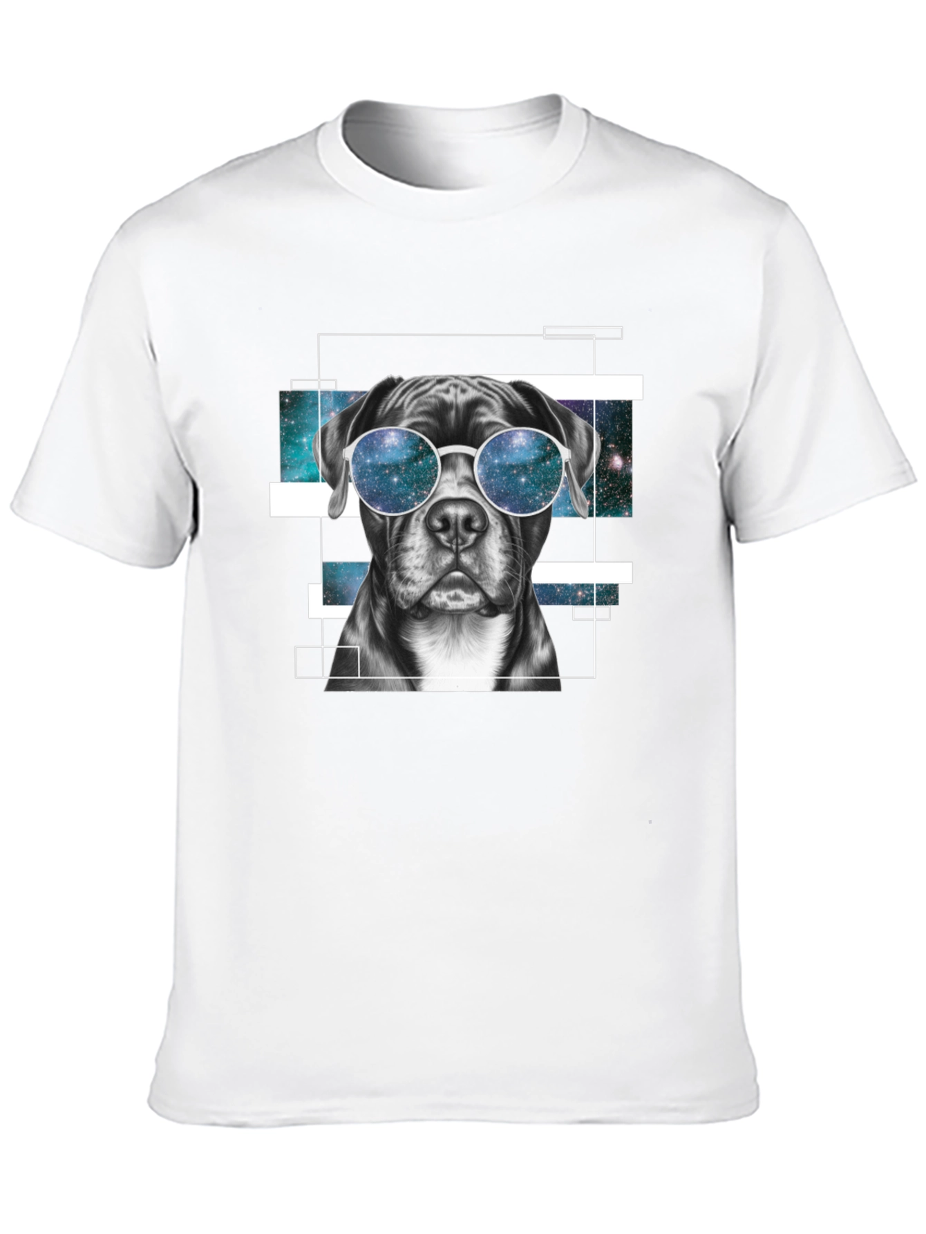 Cool Dog Galaxy Sunglasses Graphic T-Shirt