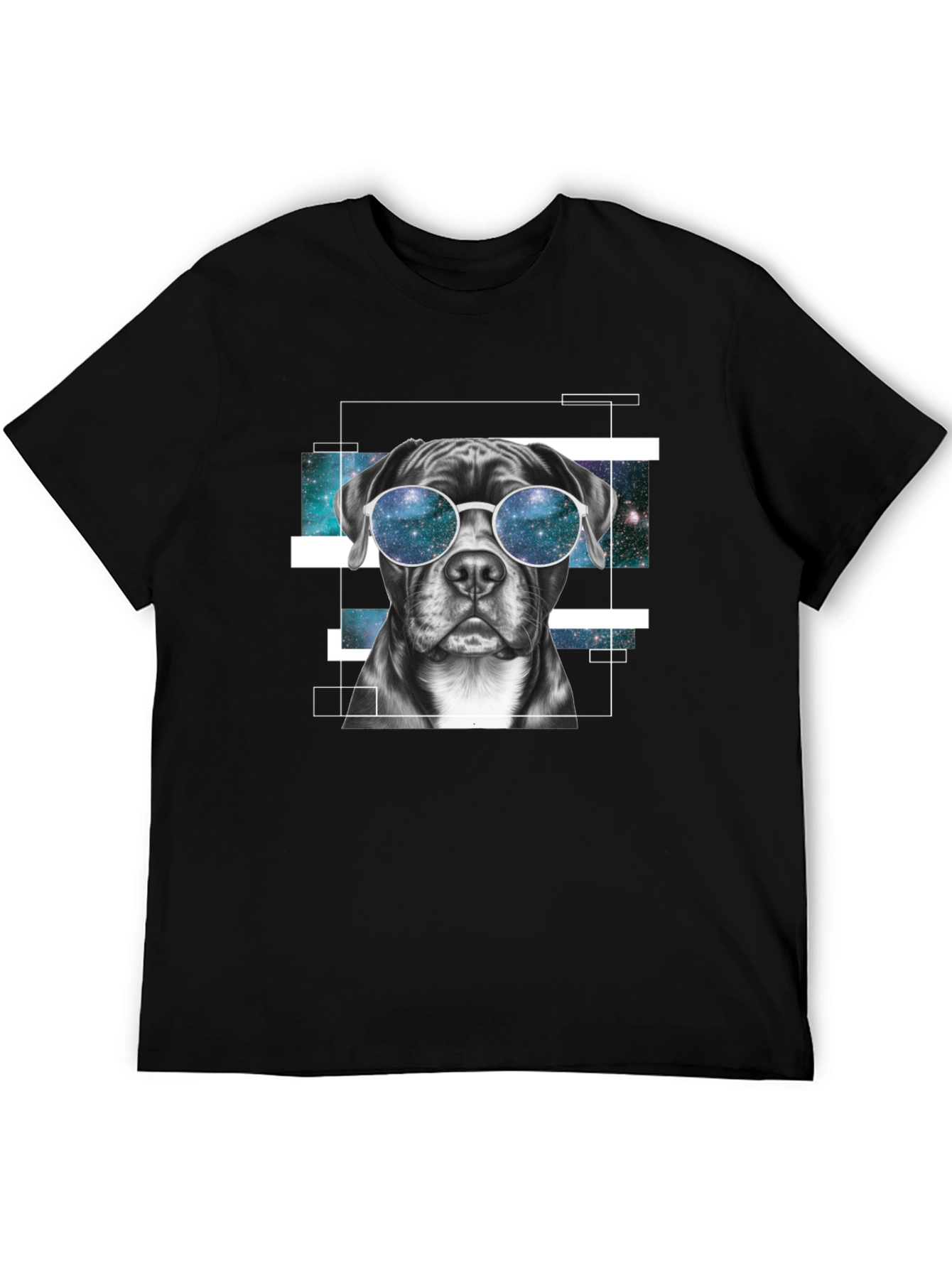 Cool Dog Galaxy Sunglasses Graphic T-Shirt