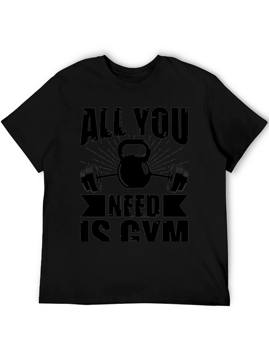 All You Need Is Gym Black Graphic Tee
