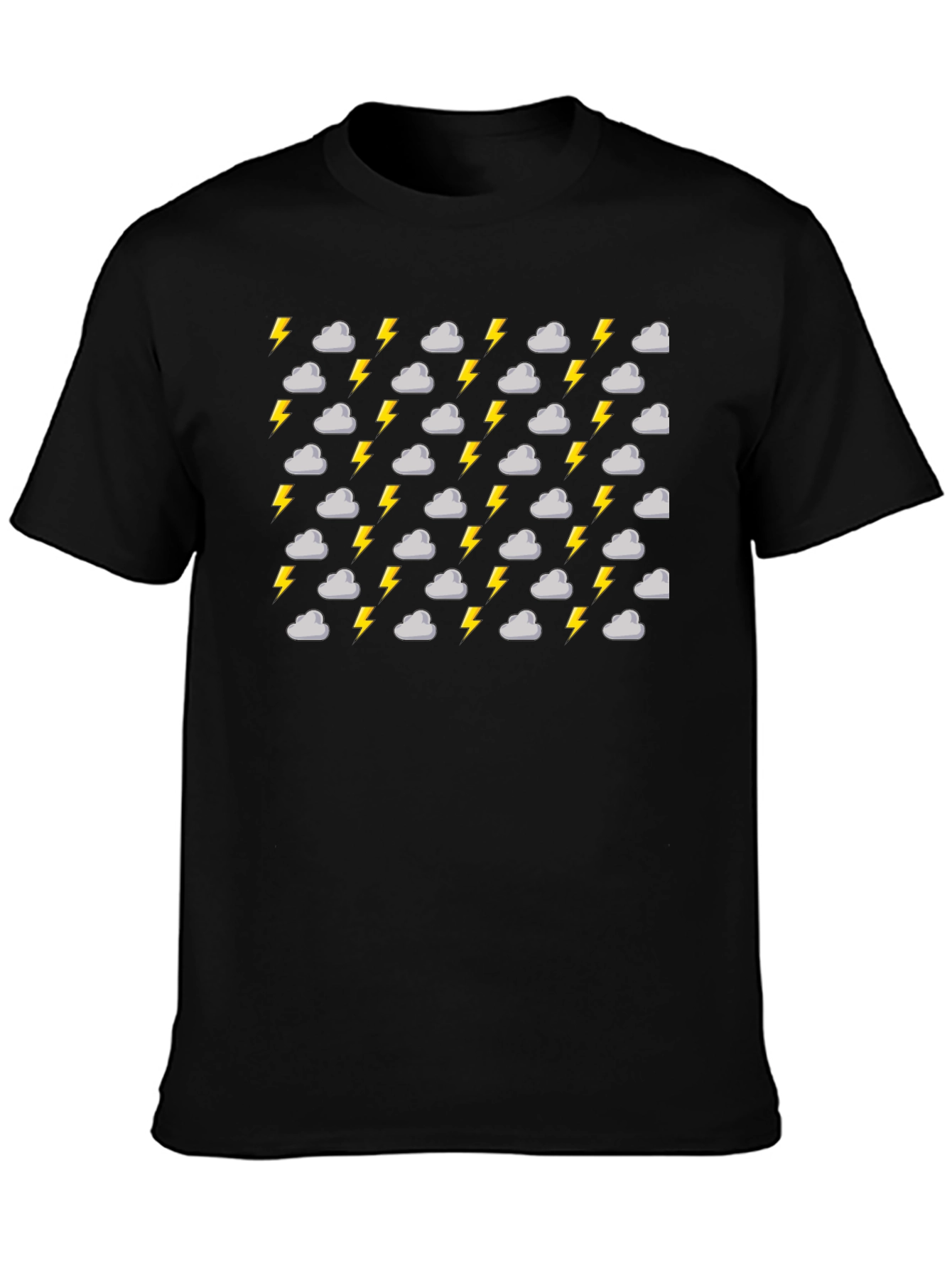 Stormy Weather Patterned Black T-Shirt