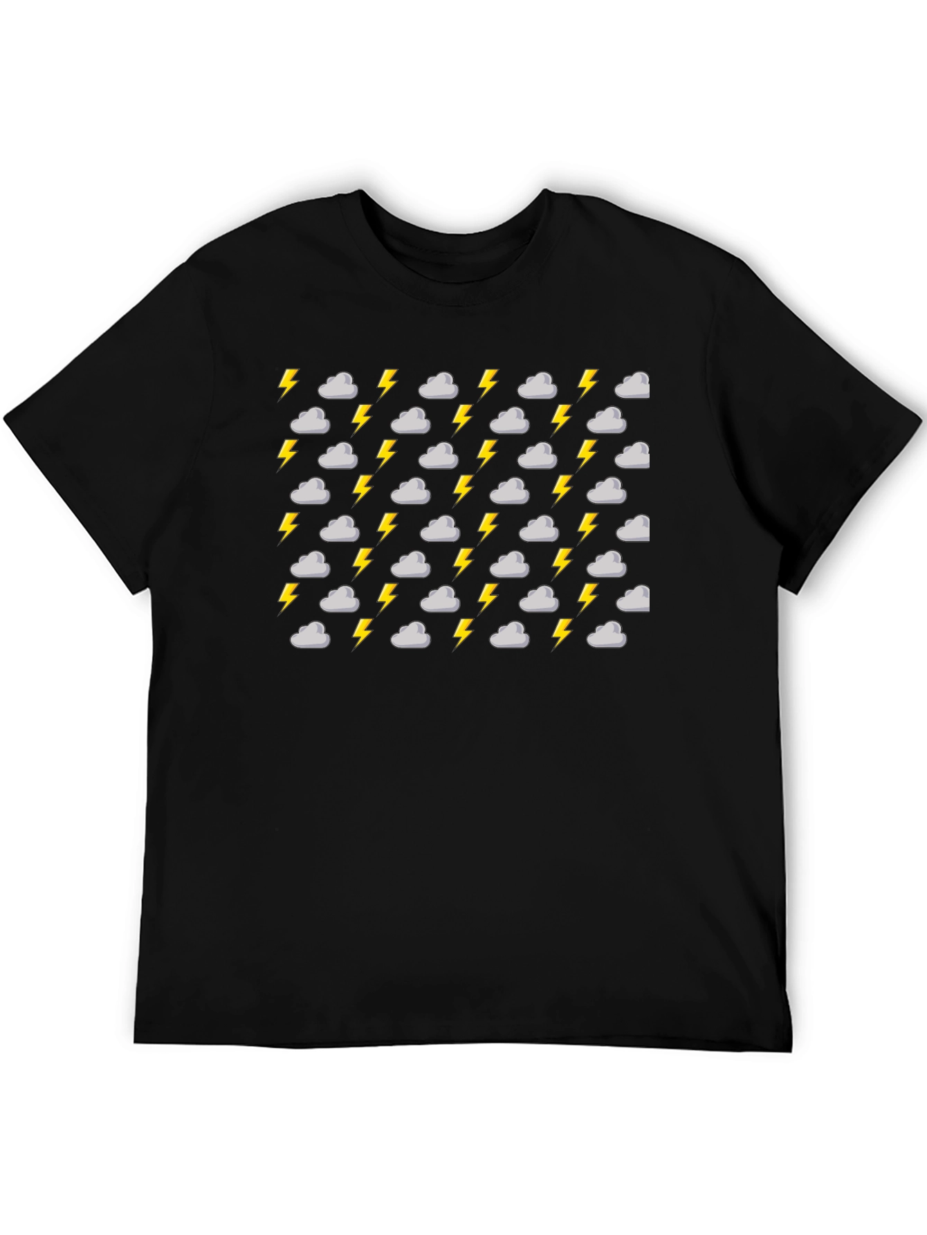 Stormy Weather Patterned Black T-Shirt