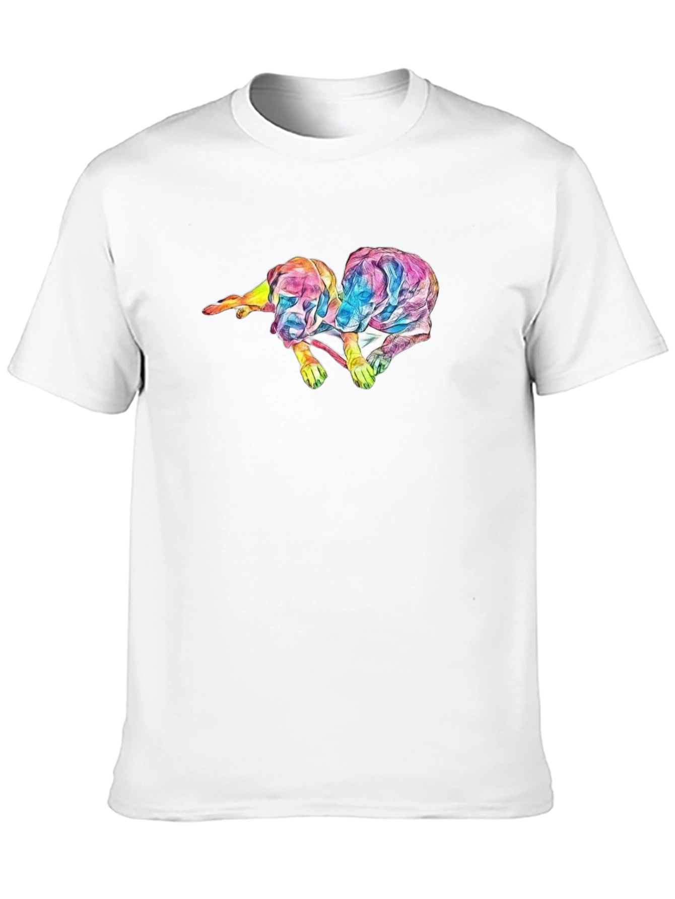 Abstract Dog Graphic Black T-Shirt