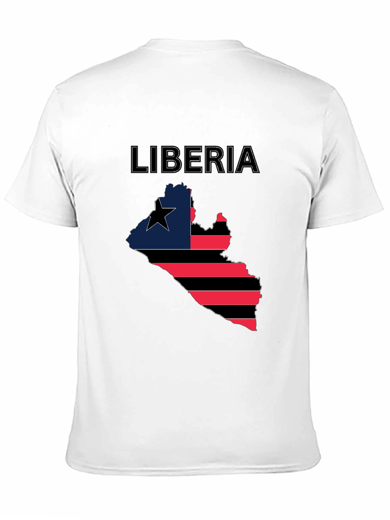 Liberia Flag Map T-Shirt - Black Pride Tee