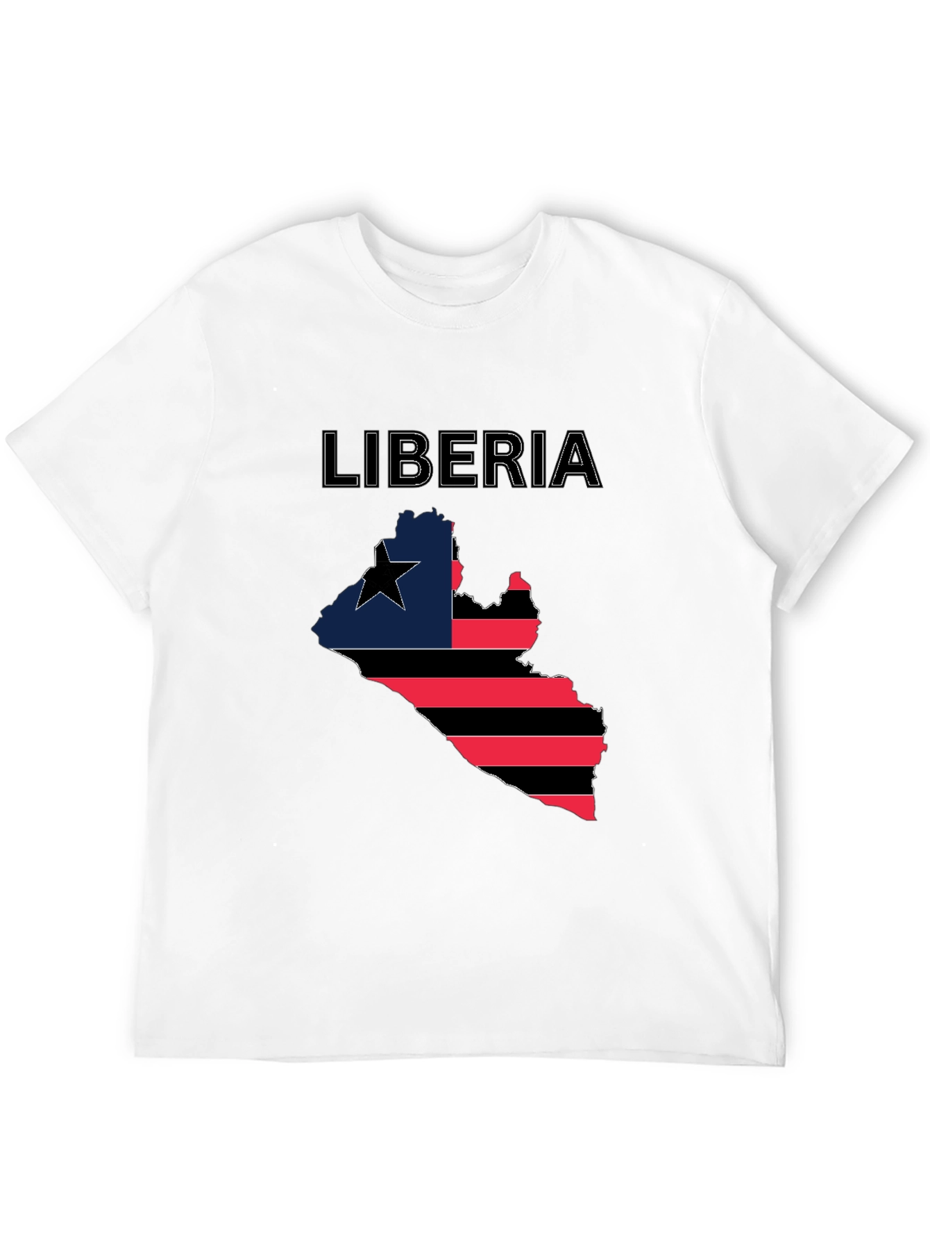 Liberia Flag Map T-Shirt - Black Pride Tee