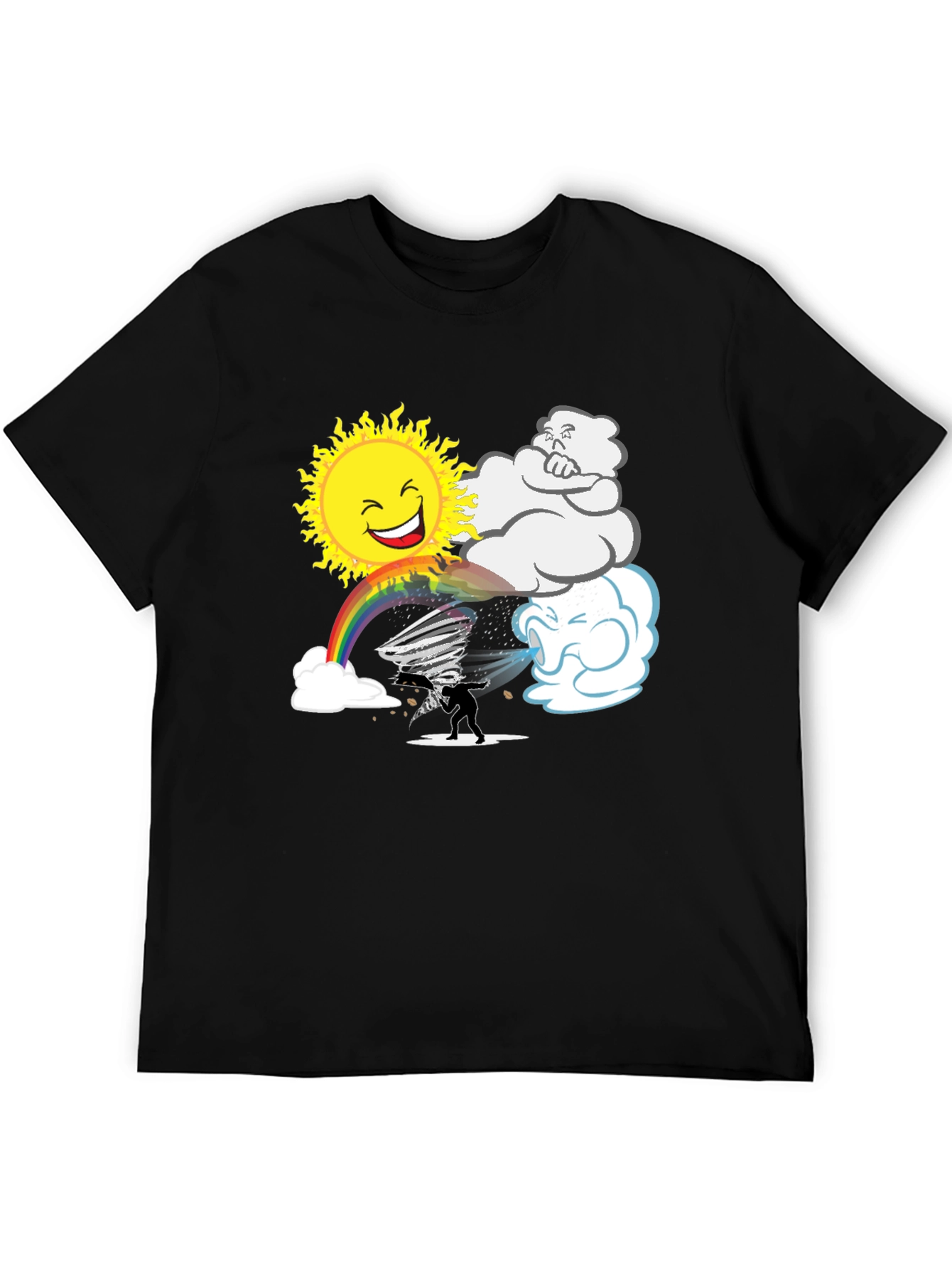 Weather Pattern Black Graphic T-Shirt
