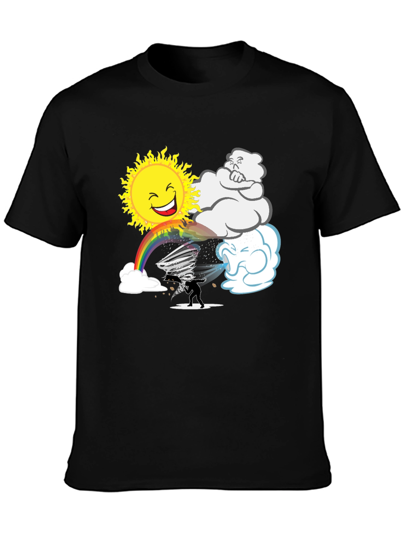 Weather Pattern Black Graphic T-Shirt