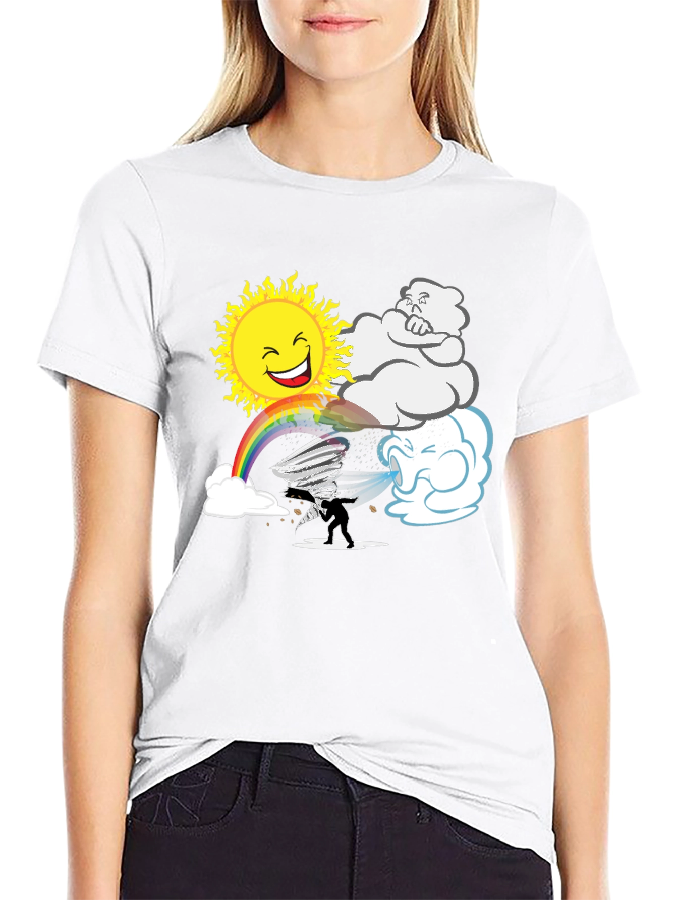 Weather Pattern Black Graphic T-Shirt