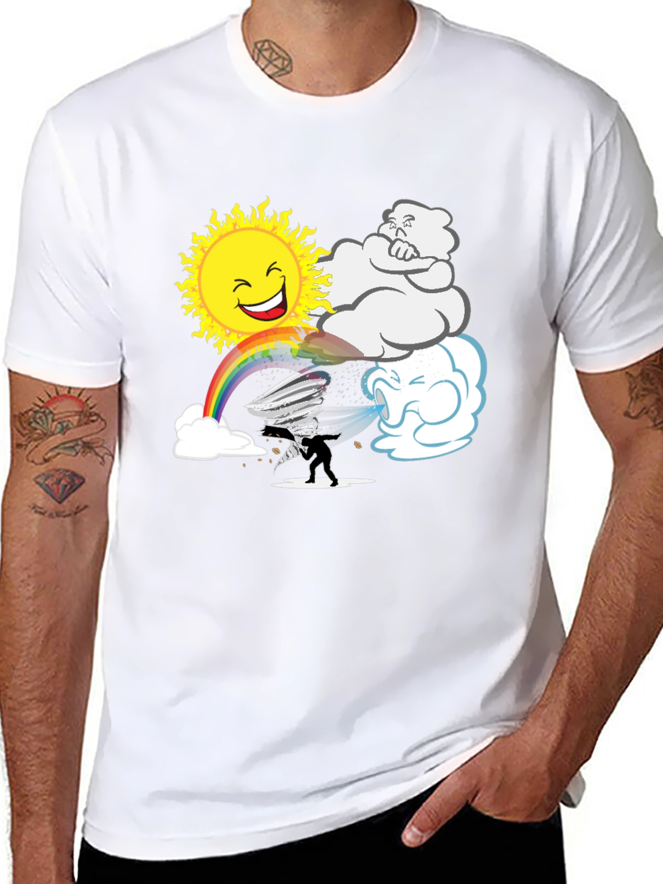 Weather Pattern Black Graphic T-Shirt