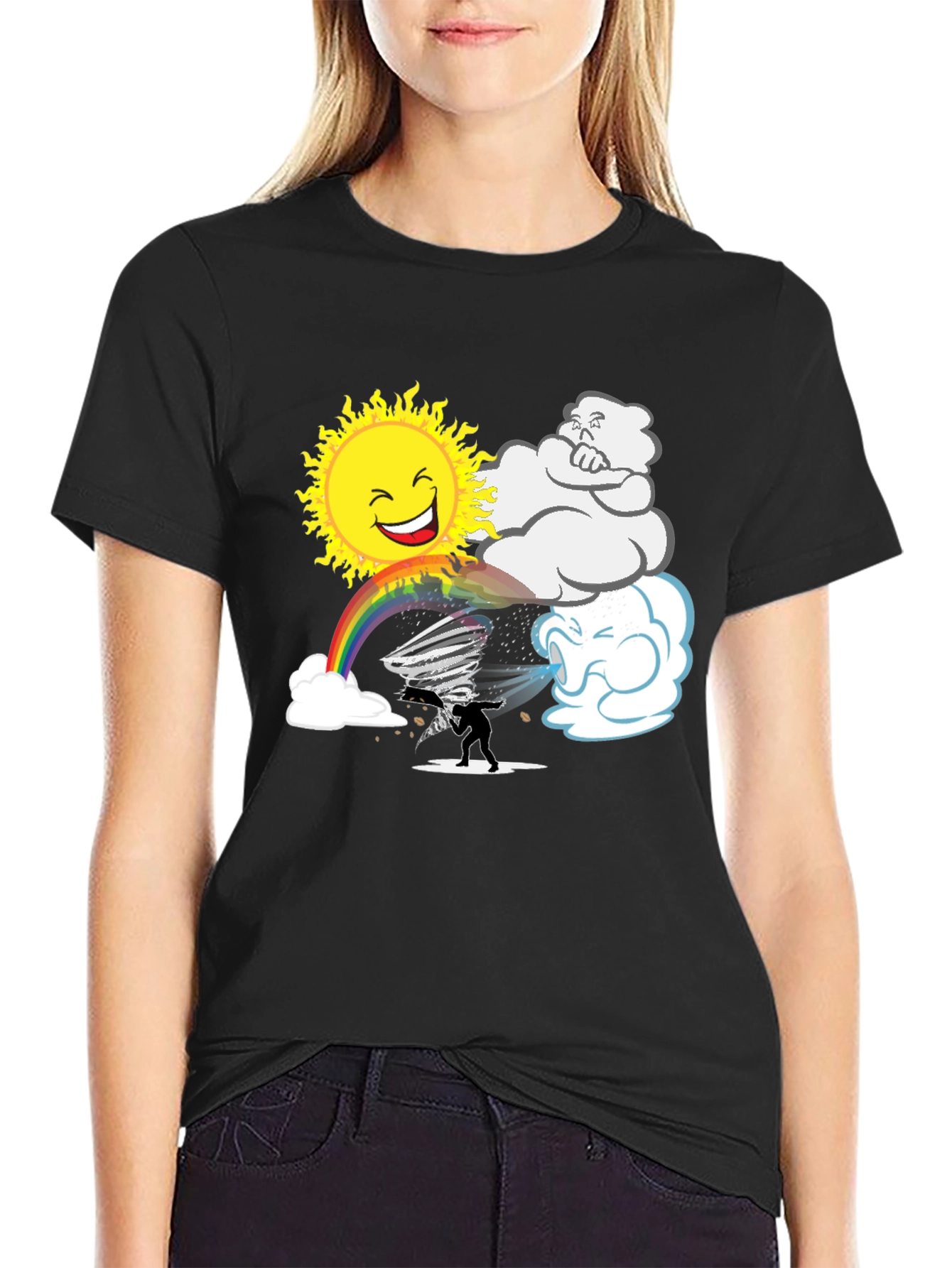 Weather Pattern Black Graphic T-Shirt