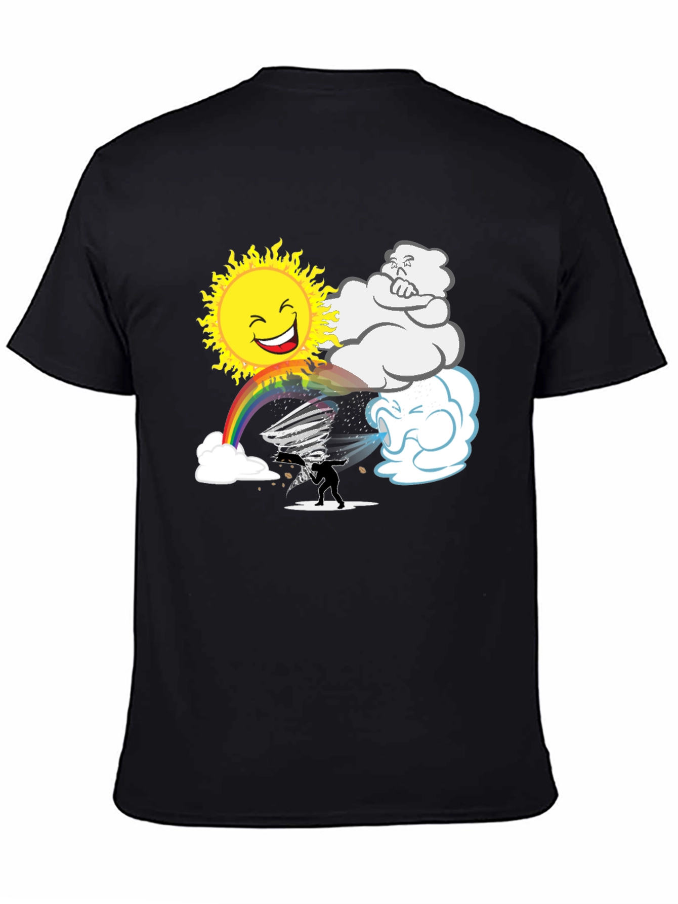 Weather Pattern Black Graphic T-Shirt