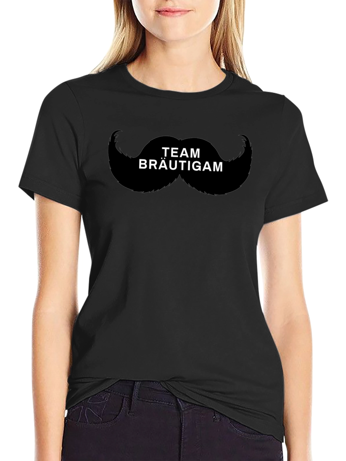 Team Bräutigam Mustache Graphic T-Shirt