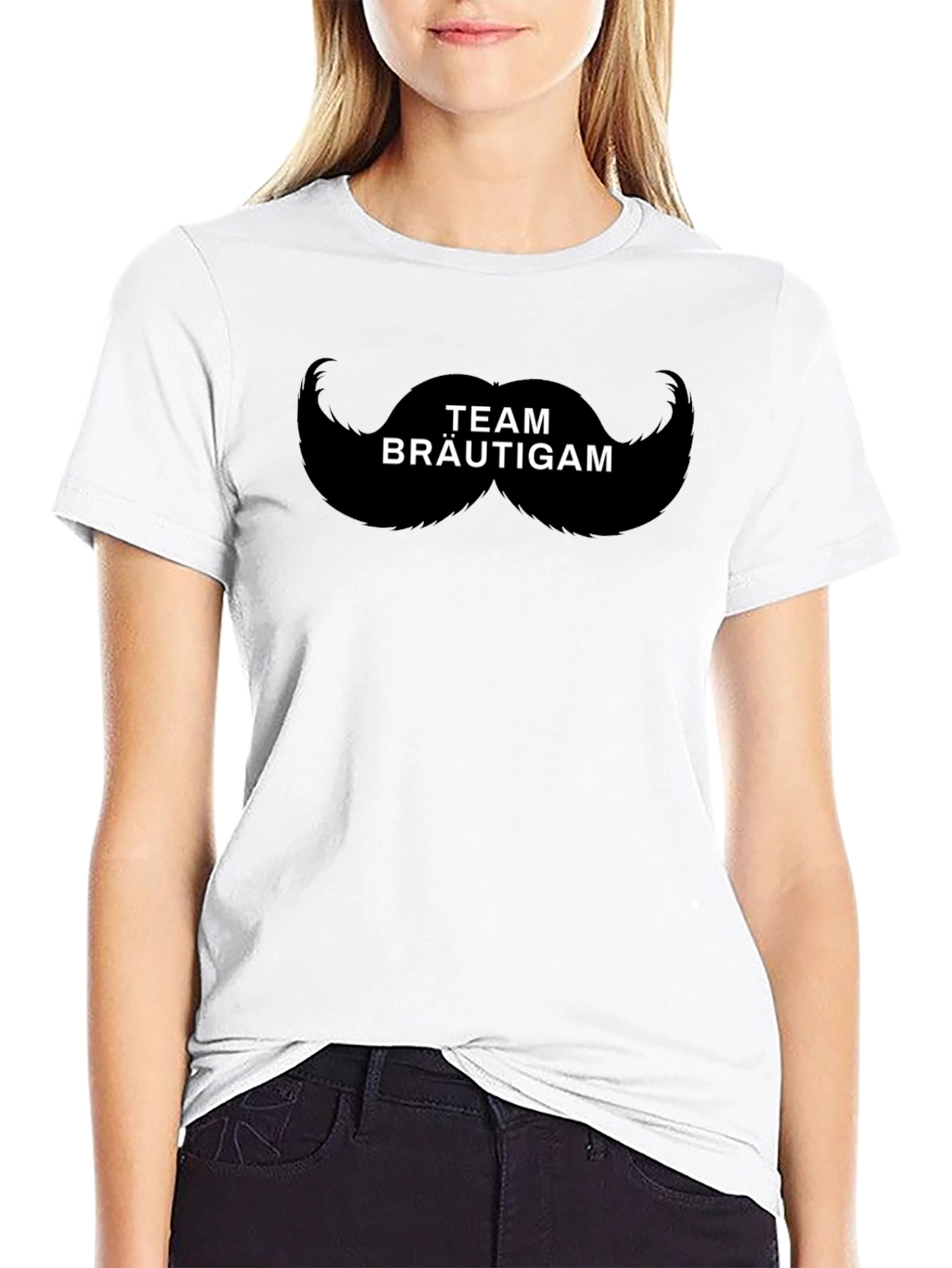 Team Bräutigam Mustache Graphic T-Shirt