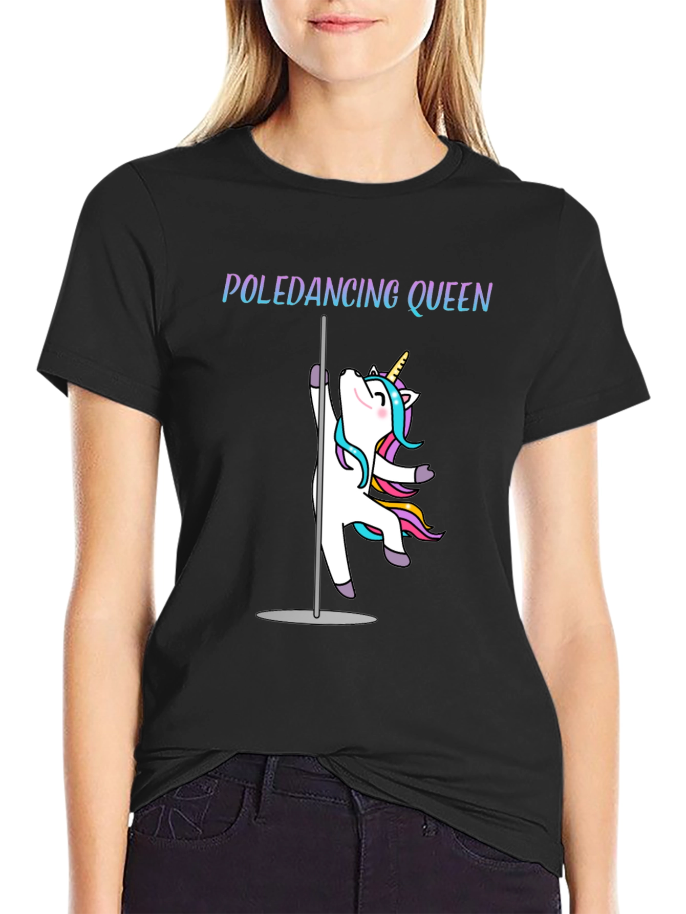 Poledancing Queen T-Shirt - Unicorn Design