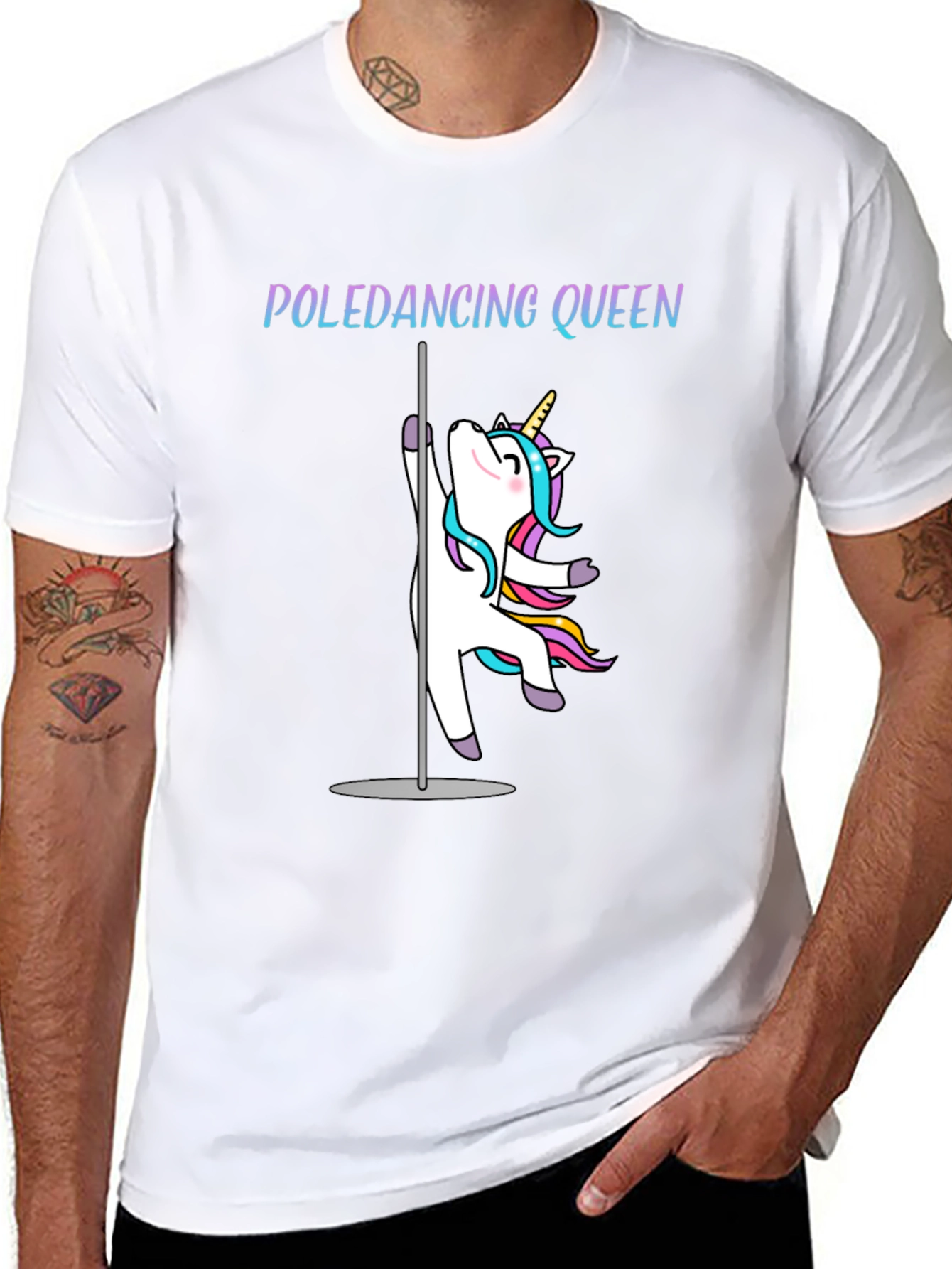 Poledancing Queen T-Shirt - Unicorn Design