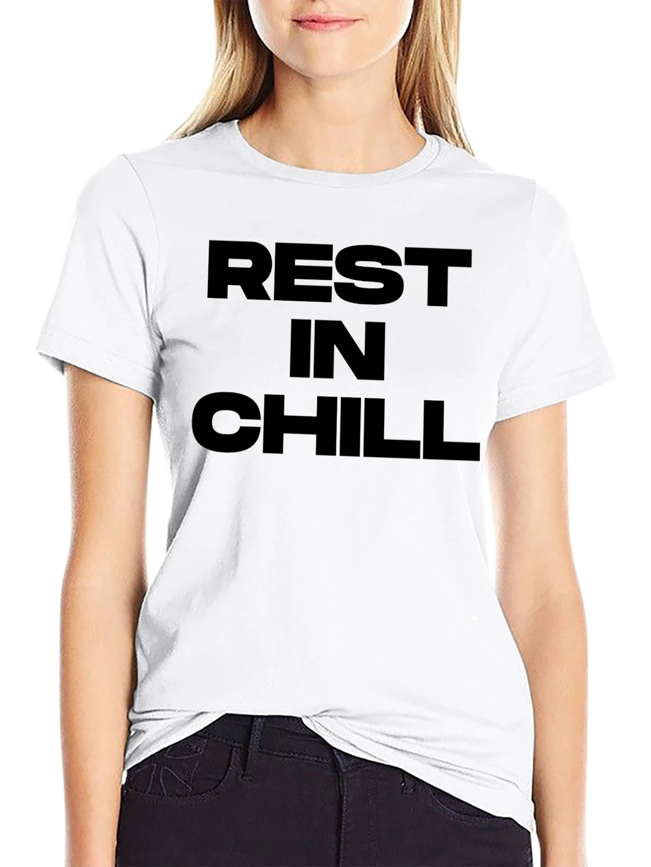 Rest In Chill Black Graphic Tee - Relaxed Style