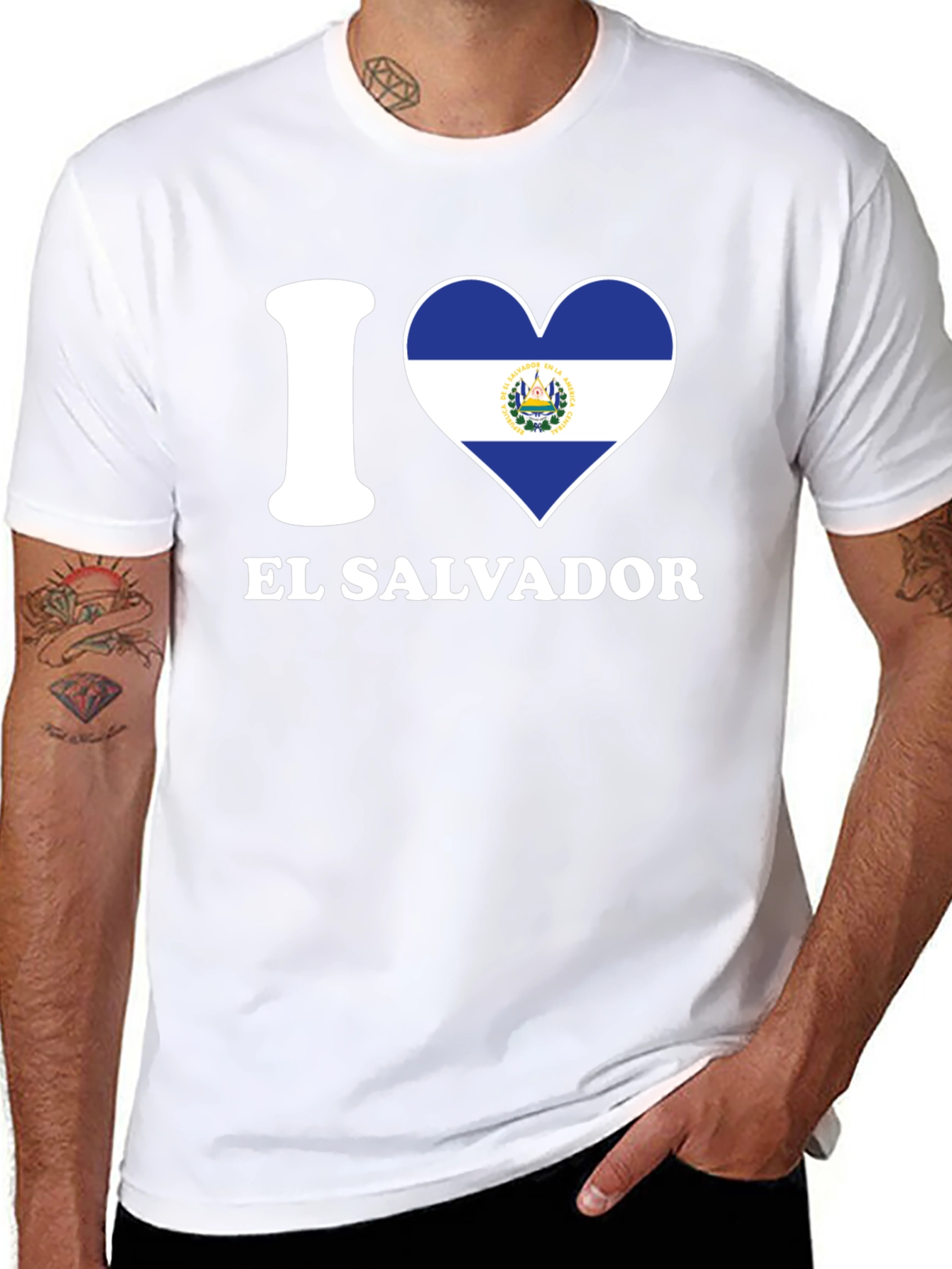 I Heart El Salvador Flag Graphic T-Shirt