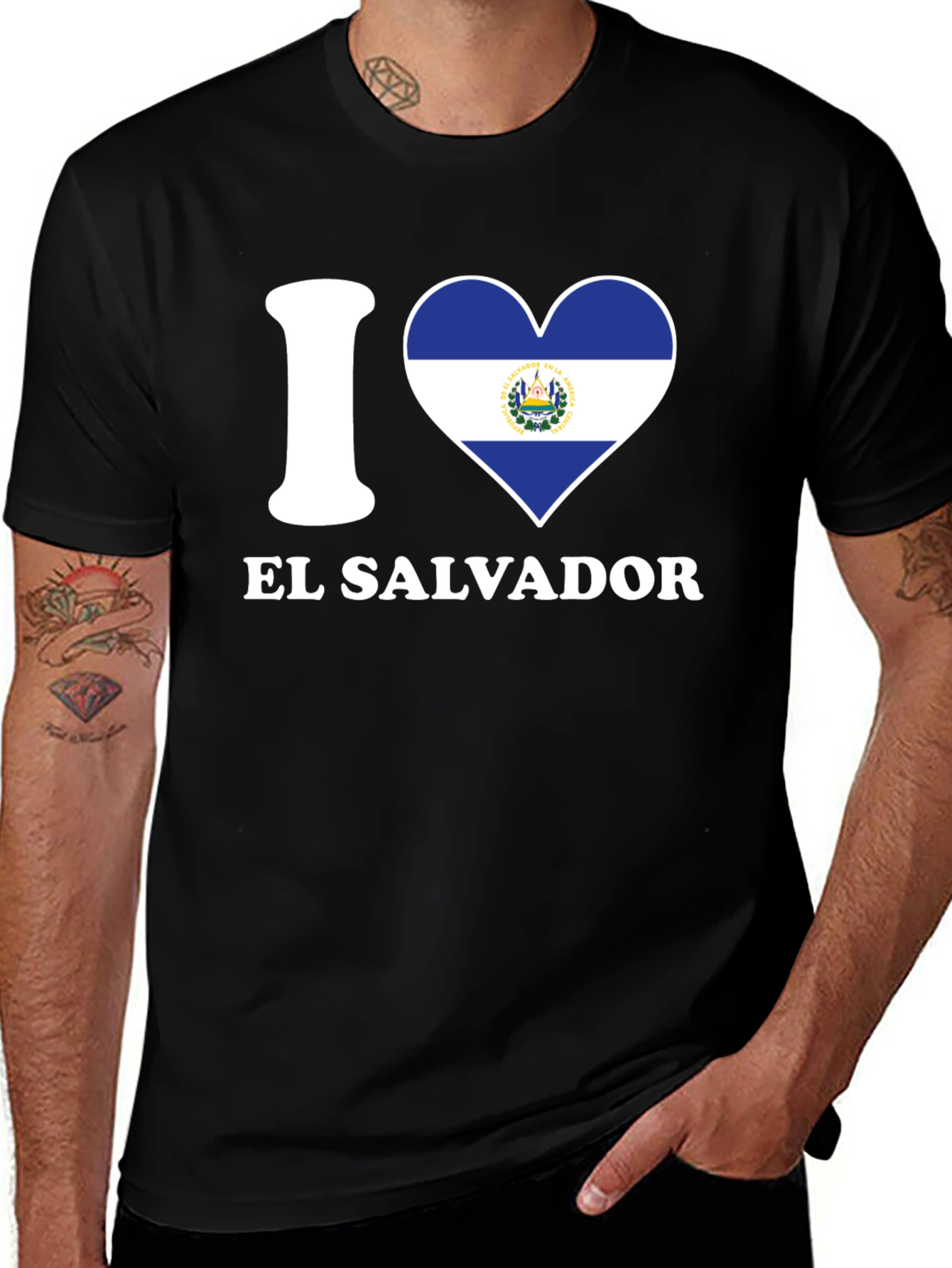 I Heart El Salvador Flag Graphic T-Shirt