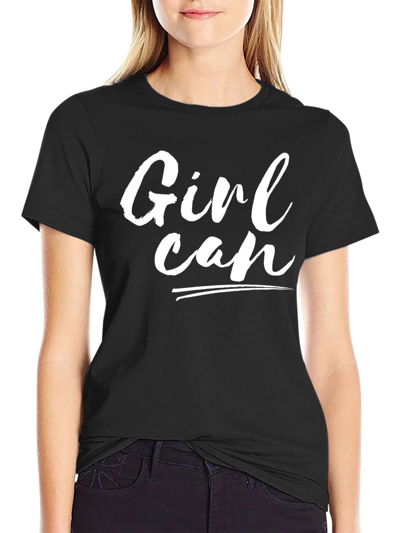 Girl Can T-Shirt - Black Cotton Tee