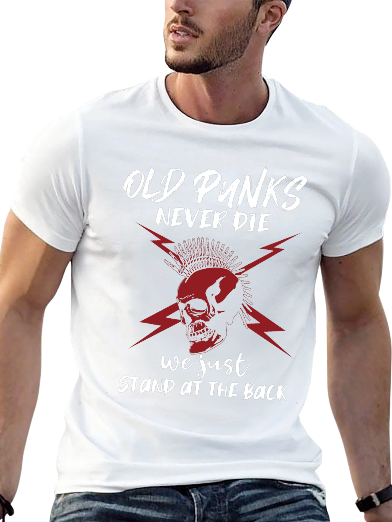 Old Punks Never Die T-Shirt - Skull Graphic Tee