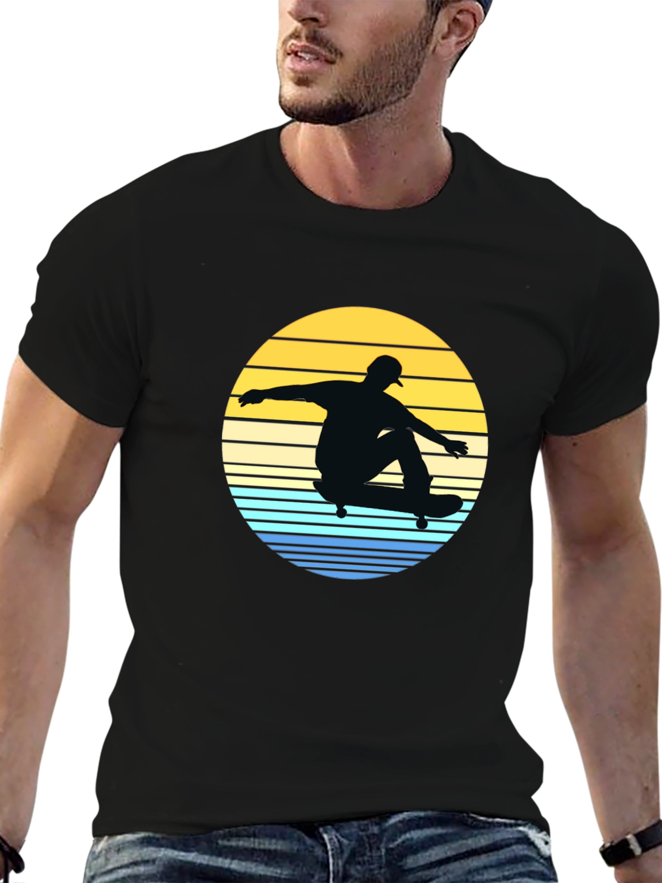 Skateboard Sunset Graphic Tee
