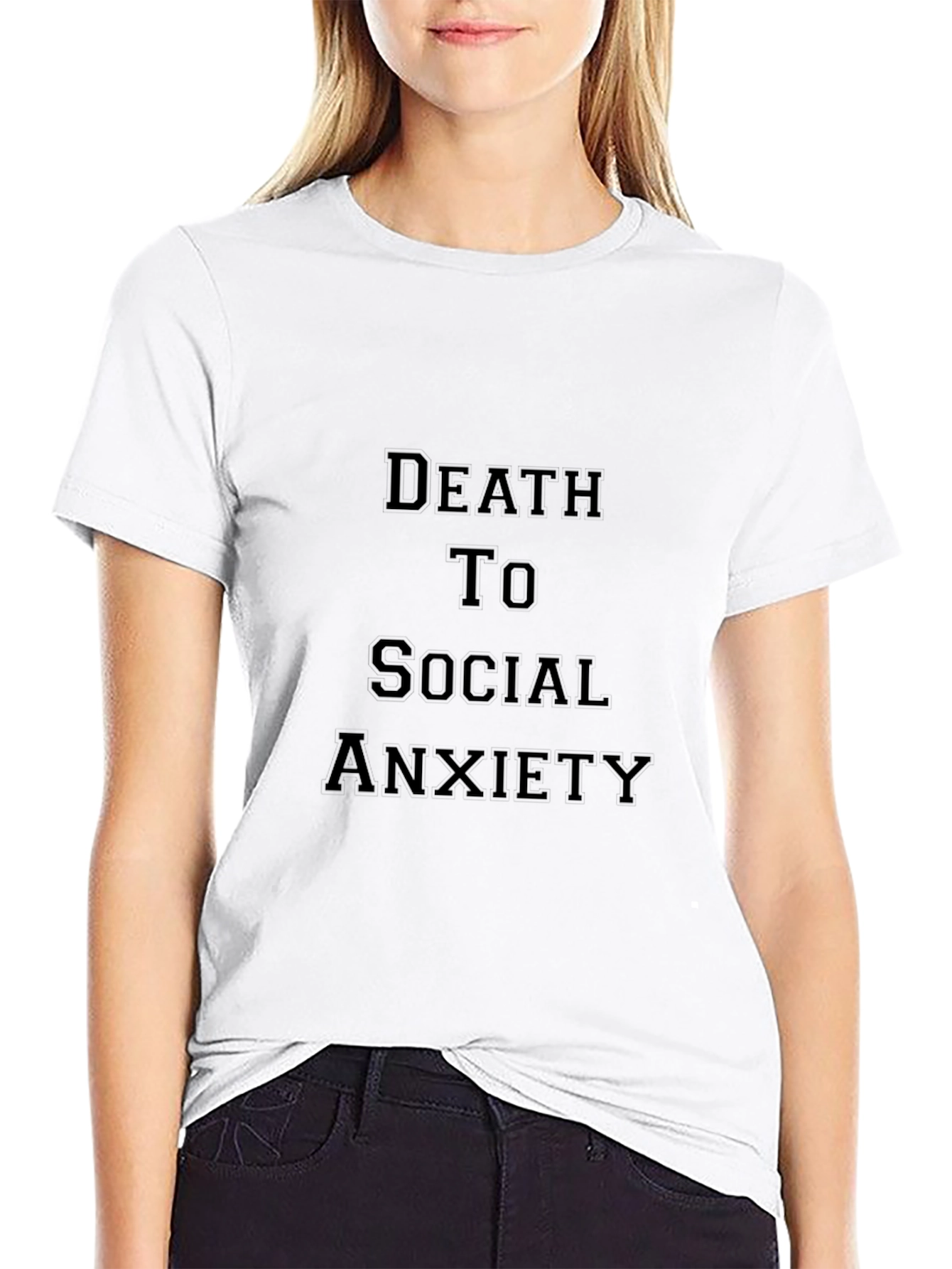 Death To Social Anxiety Graphic T-Shirt - Black