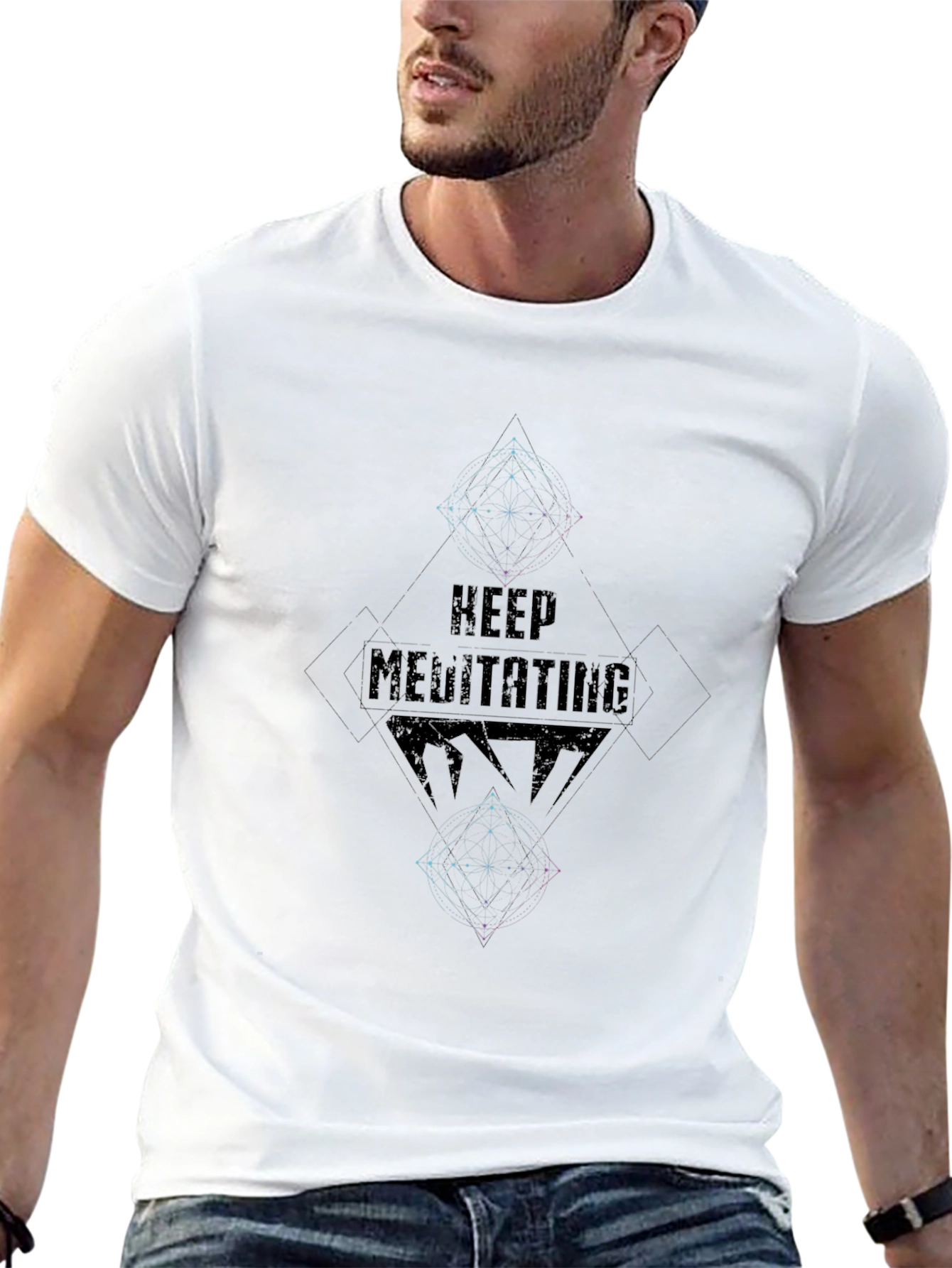 Keep Meditating Graphic T-Shirt - Black