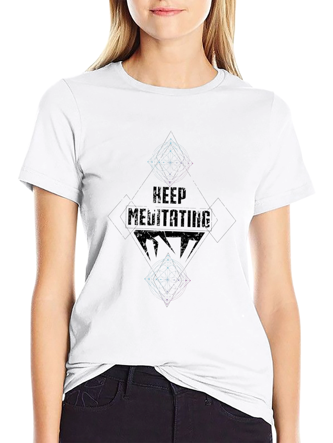 Keep Meditating Graphic T-Shirt - Black