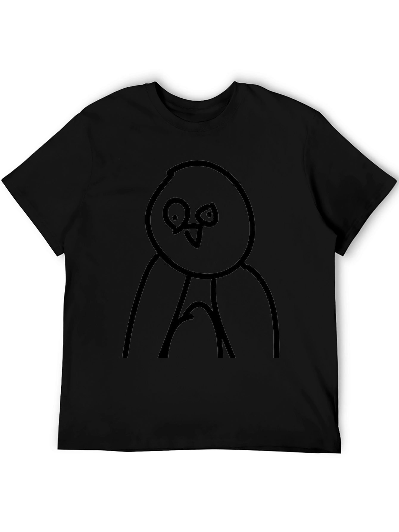 Abstract Bird Graphic Tee - Mens Black Casual Shirt