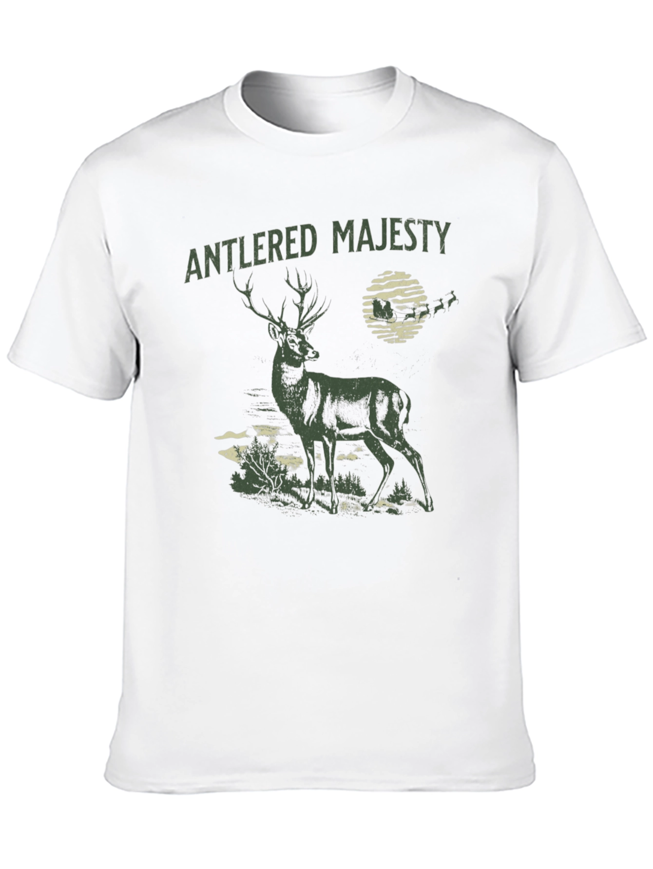 Antlered Majesty Graphic Tee - Black Cotton T-Shirt