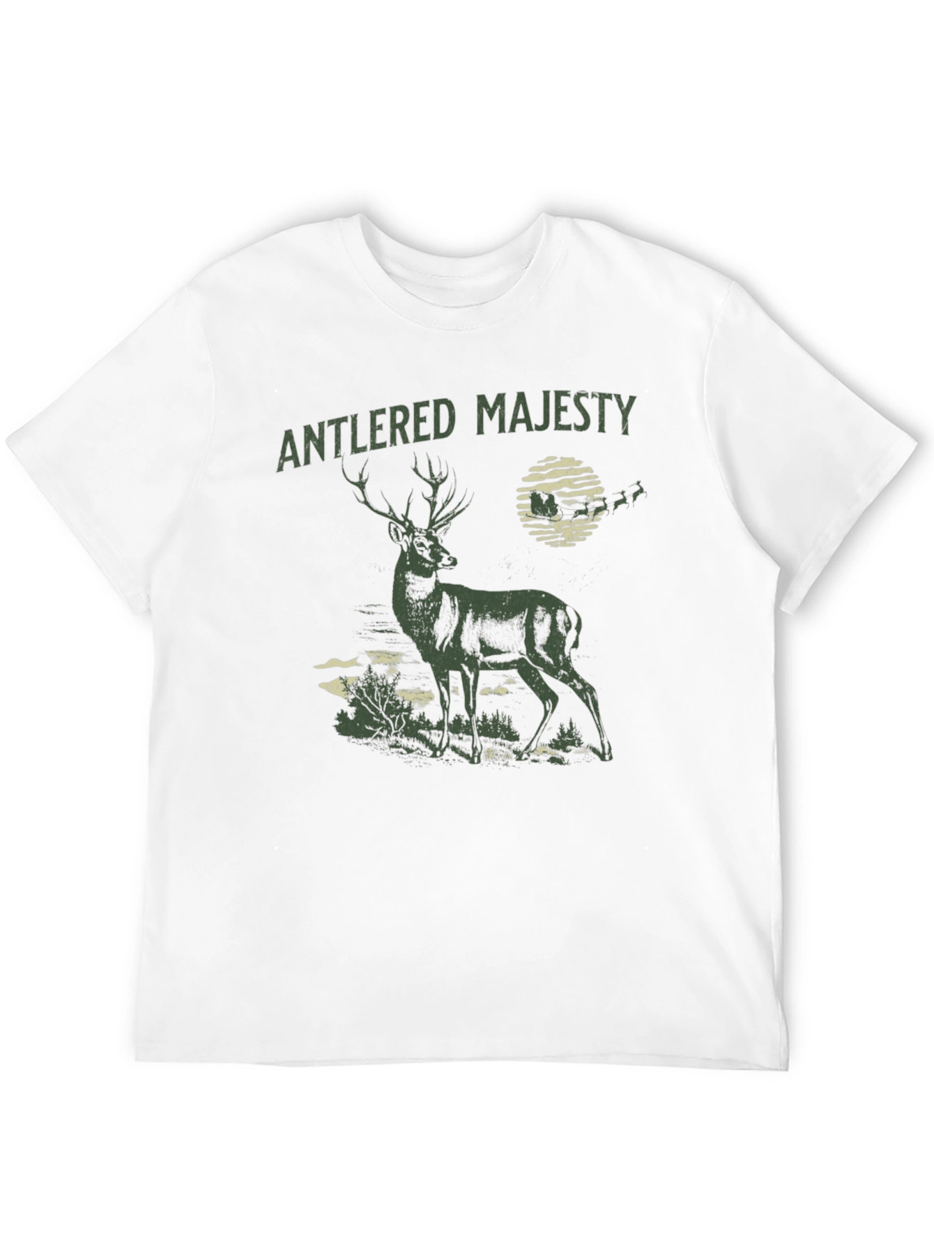 Antlered Majesty Graphic Tee - Black Cotton T-Shirt