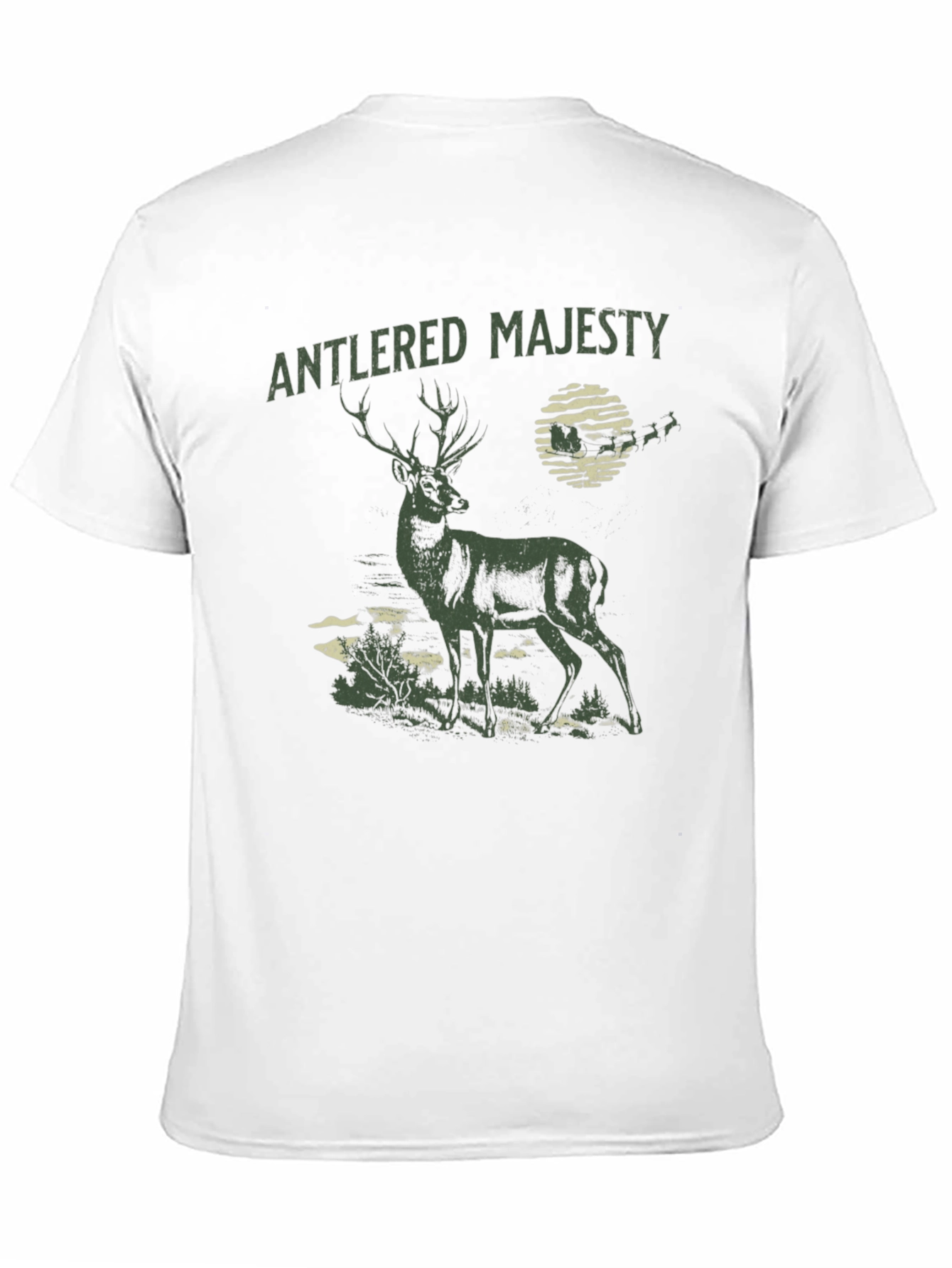 Antlered Majesty Graphic Tee - Black Cotton T-Shirt