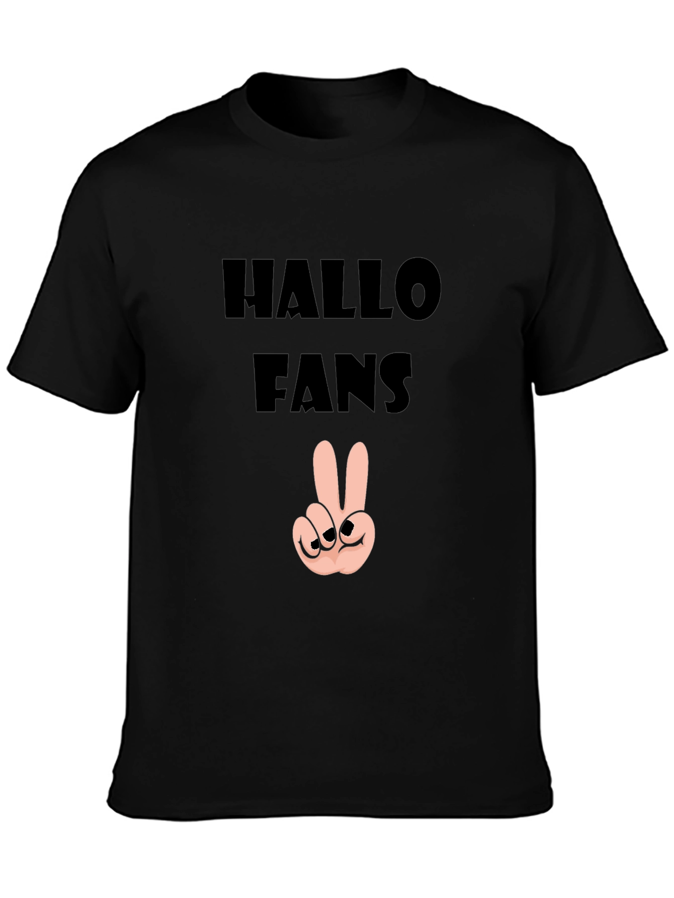 Hallo Fans Black Graphic Tee
