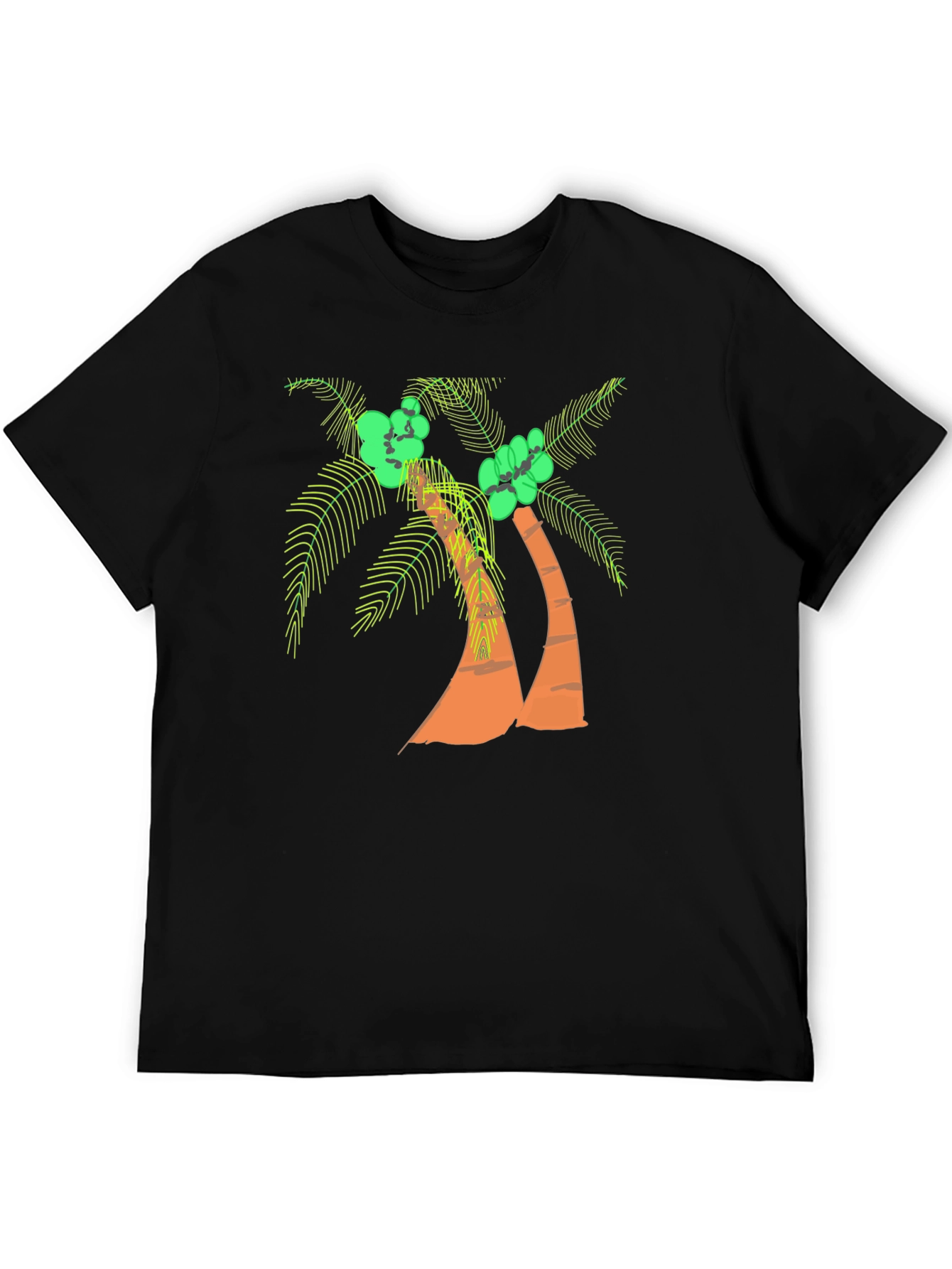 Tropical Palm Tree Black Graphic Tee