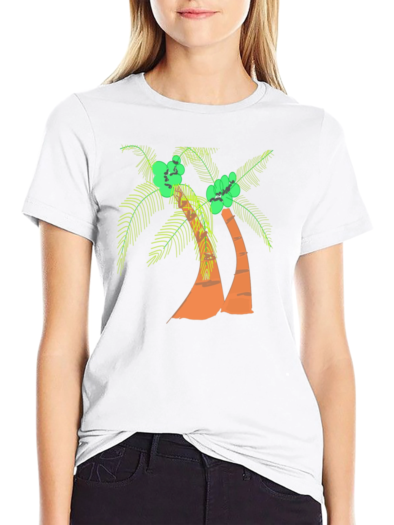 Tropical Palm Tree Black Graphic Tee