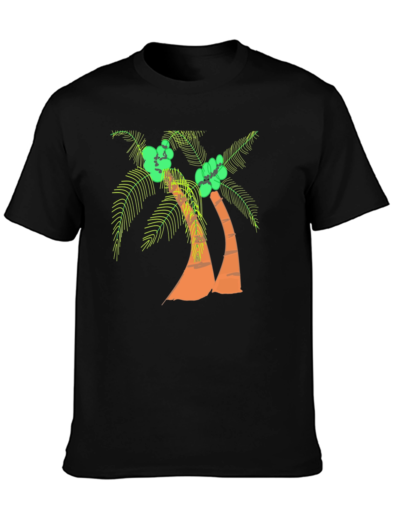 Tropical Palm Tree Black Graphic Tee